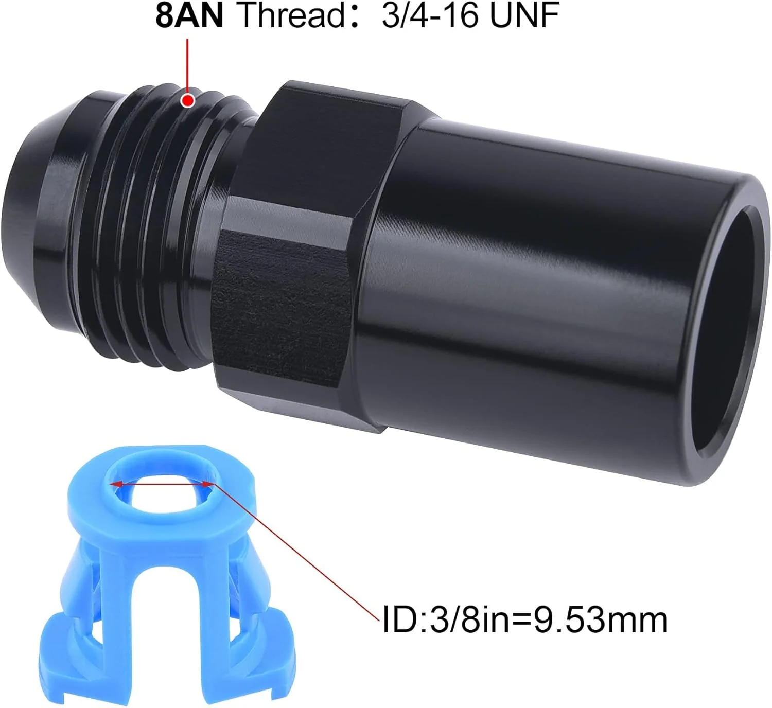 EVIL ENERGY 6/8AN Male to SAE Quick-Disconnect Fittings Female Push-On EFI Ls Swap Fitting - Image 5
