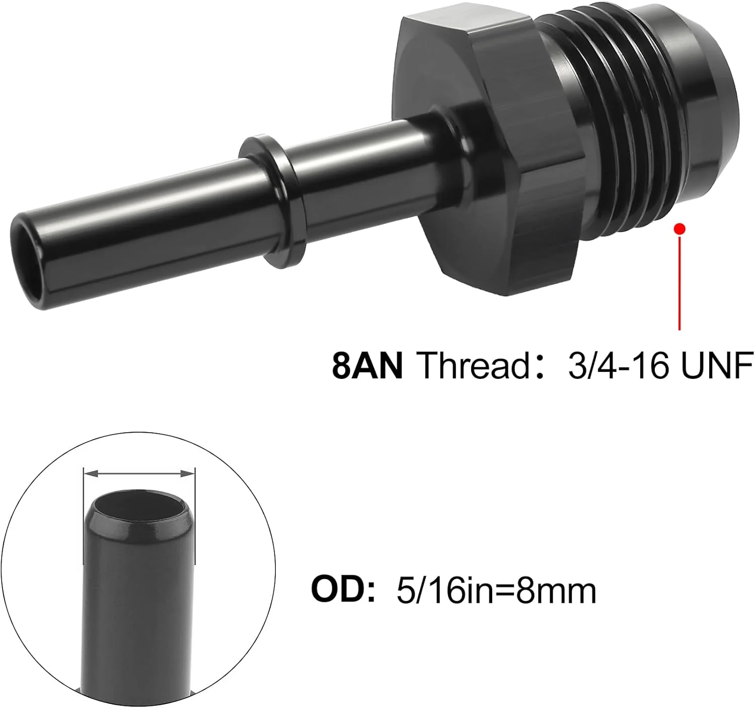 EVIL ENERGY 6/8AN Male to SAE Quick-Disconnect Male Push-On EFI Ls Swap Fitting Adapter - Image 9