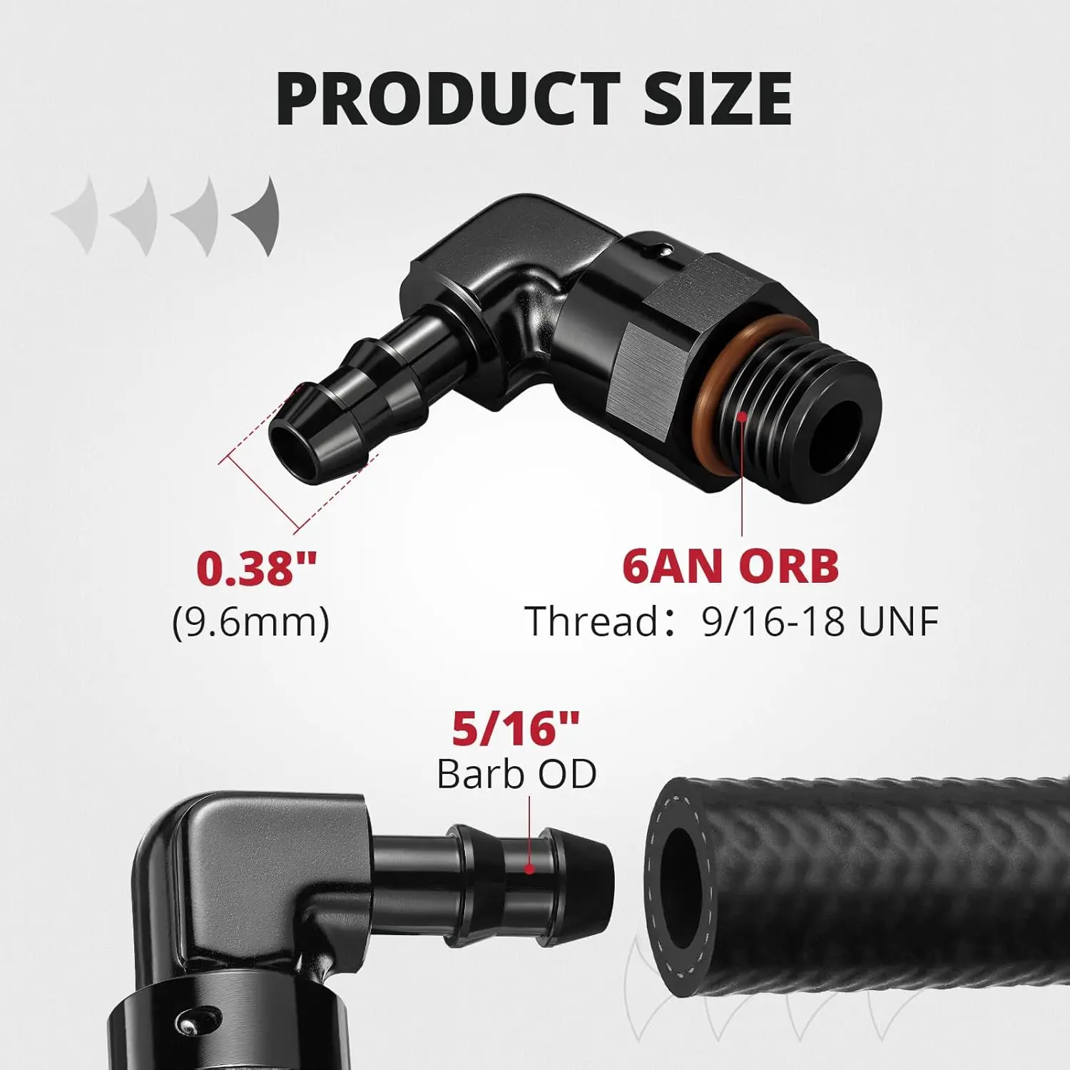 EVIL ENERGY AN ORB Male to Barb 90 Degree / Straight Aluminum Fuel Hose Fitting - Image 10