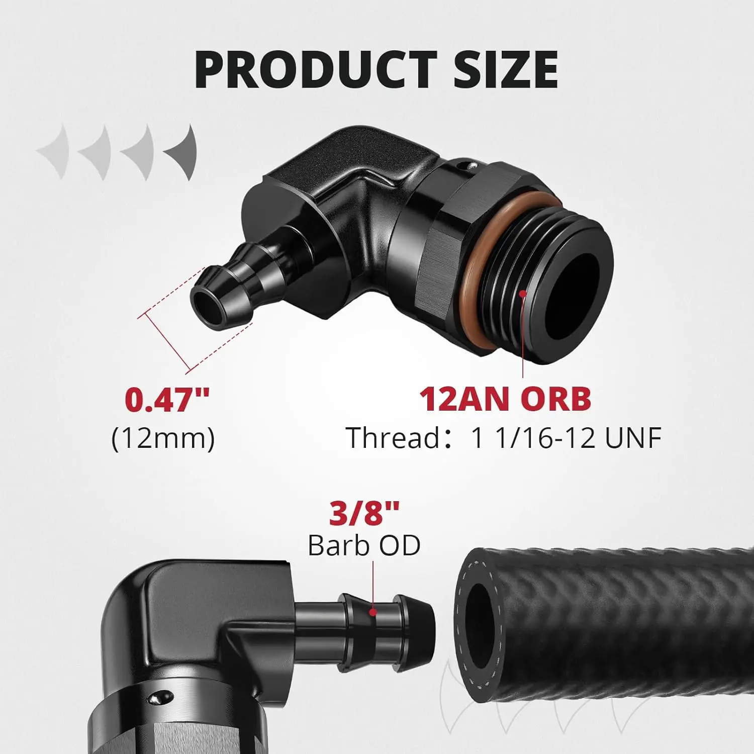 EVIL ENERGY AN ORB Male to Barb 90 Degree / Straight Aluminum Fuel Hose Fitting - Image 12