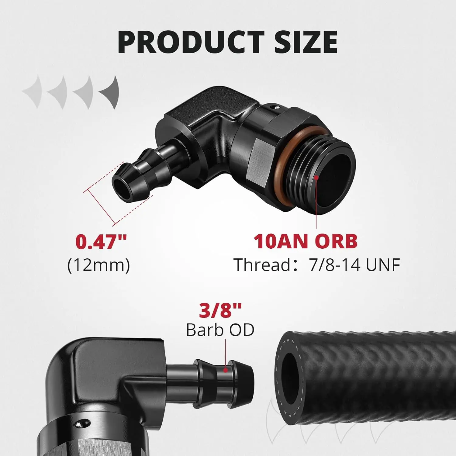 EVIL ENERGY AN ORB Male to Barb 90 Degree / Straight Aluminum Fuel Hose Fitting - Image 13