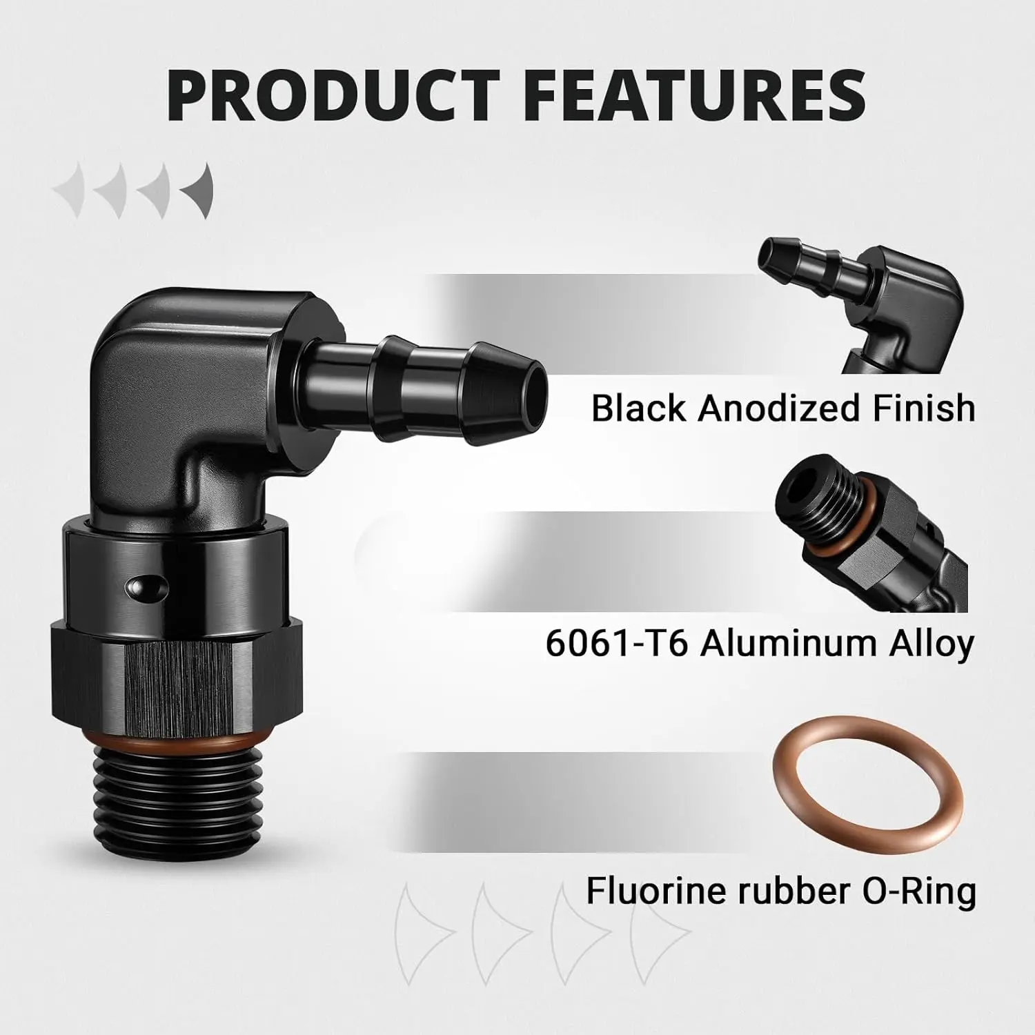 EVIL ENERGY AN ORB Male to Barb 90 Degree / Straight Aluminum Fuel Hose Fitting - Image 16