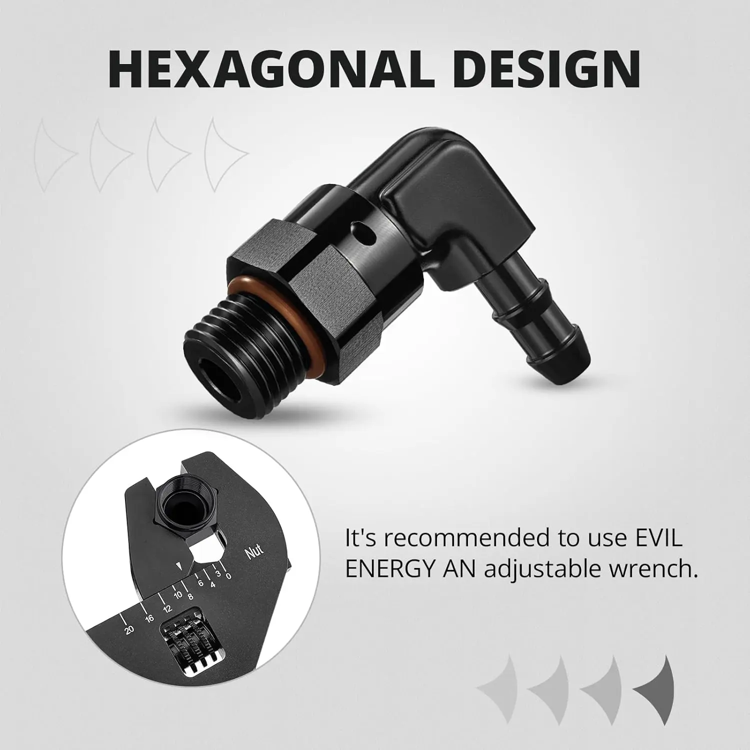 EVIL ENERGY AN ORB Male to Barb 90 Degree / Straight Aluminum Fuel Hose Fitting - Image 18