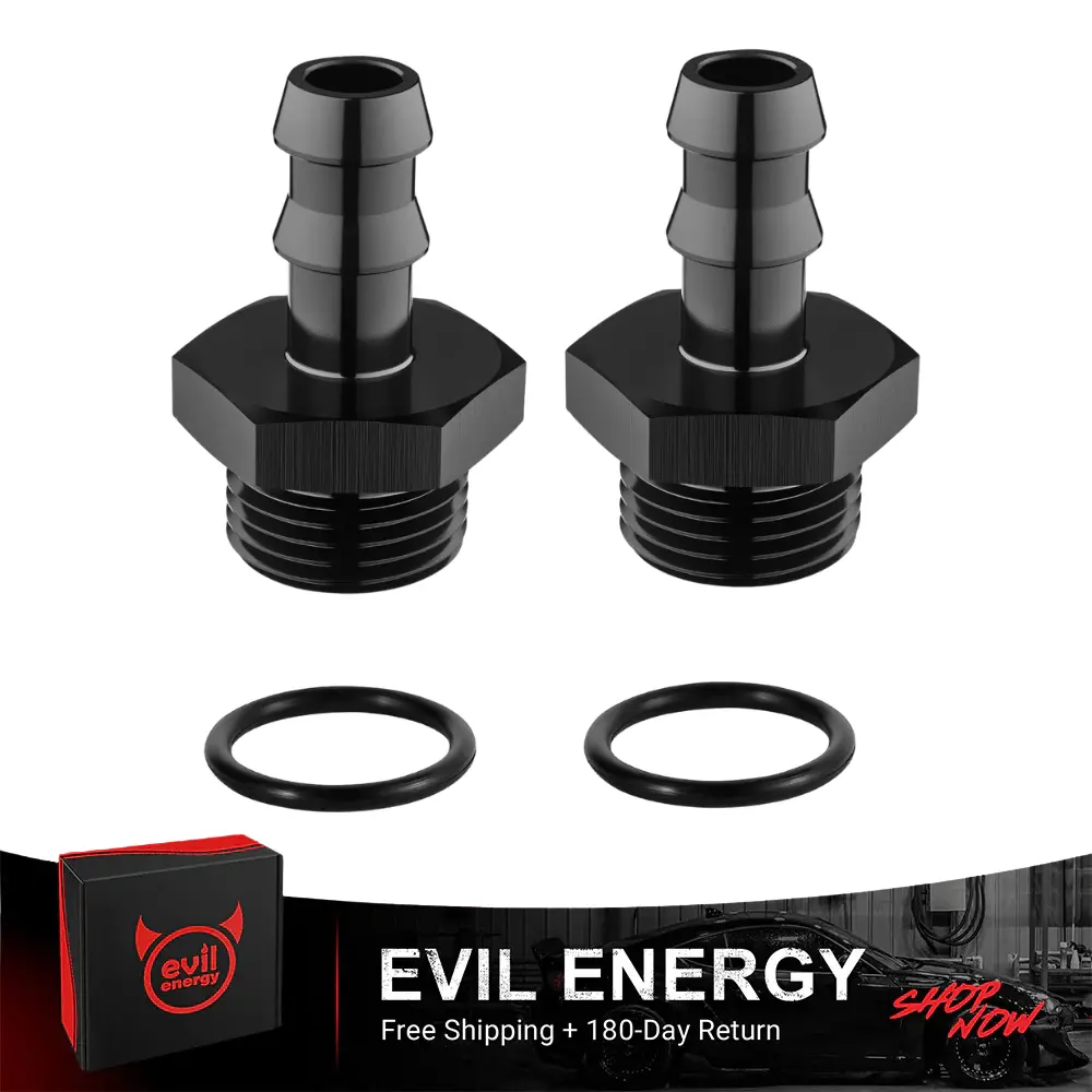 EVIL ENERGY AN ORB Male to Barb 90 Degree / Straight Aluminum Fuel Hose Fitting - Image 3
