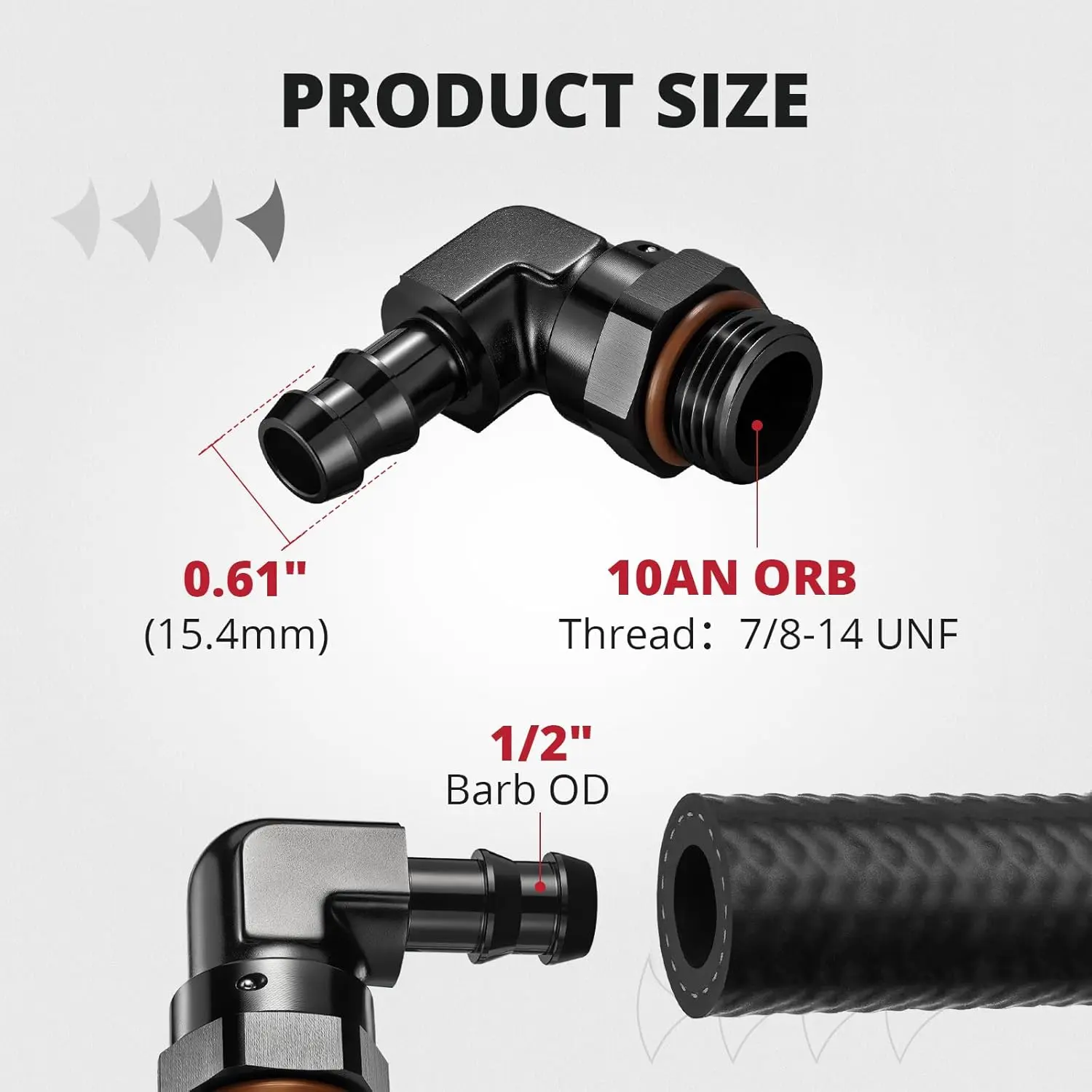EVIL ENERGY AN ORB Male to Barb 90 Degree / Straight Aluminum Fuel Hose Fitting - Image 6