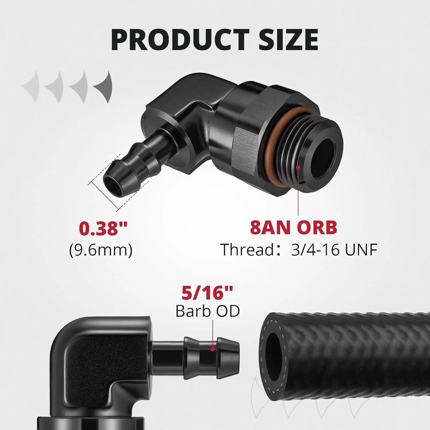 EVIL ENERGY AN ORB Male to Barb 90 Degree / Straight Aluminum Fuel Hose Fitting - Image 8