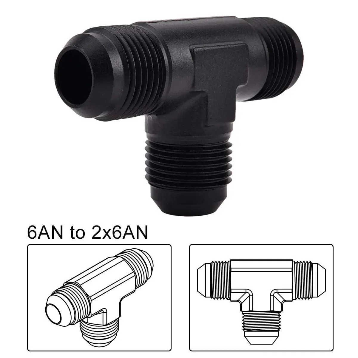 EVIL ENERGY 3/4/6/8/10/12AN Male Flare Tee Fitting Adapter T Union Fuel Hose Aluminum - Image 4
