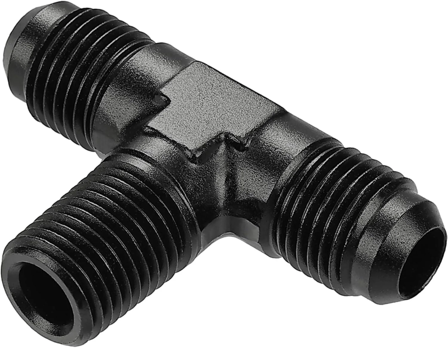 EVIL ENERGY AN Tee Male Flare to NPT on Side Branch T Fitting Adapter Aluminum Black - Image 7