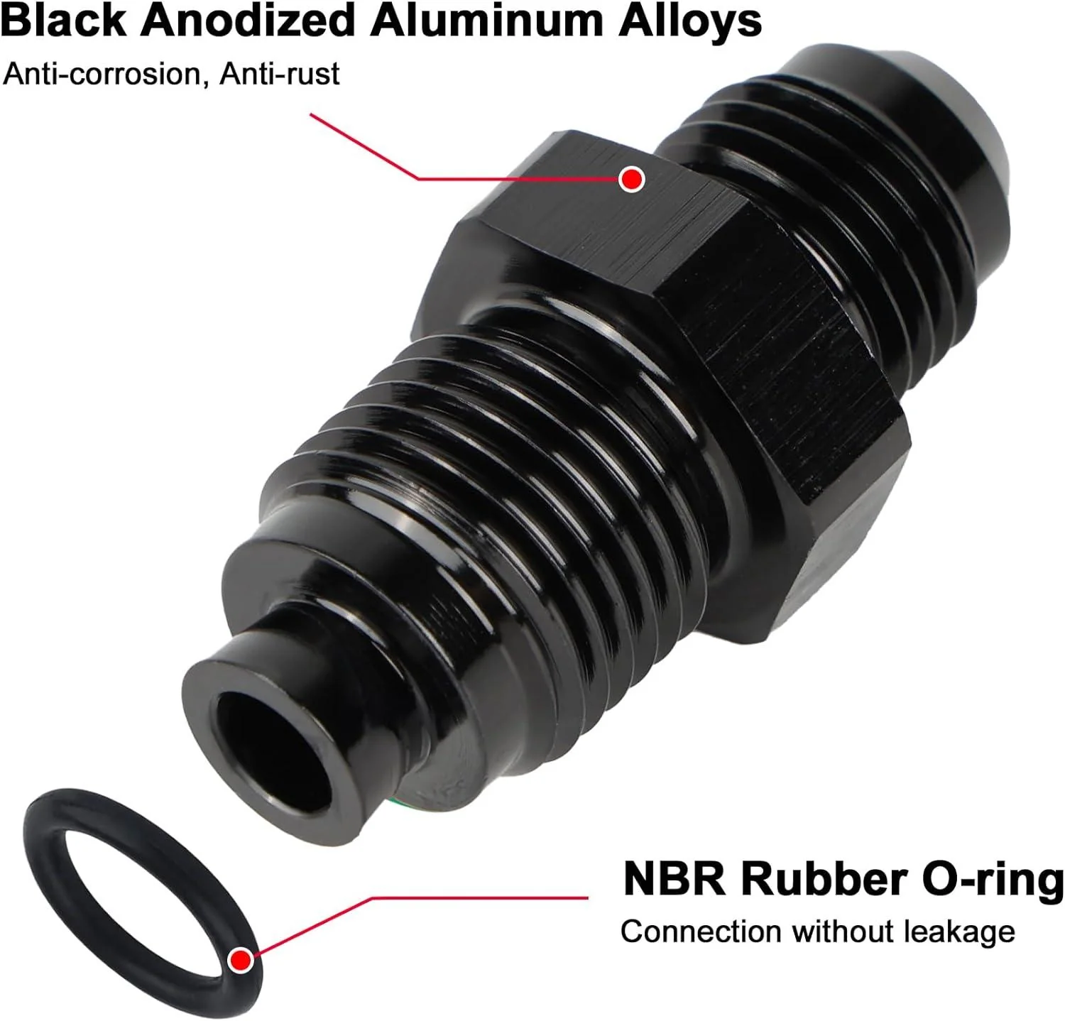 EVIL ENERGY AN Male Flare to Metric O Ring Seal Power Steering Adapter Fitting Aluminum - Image 7