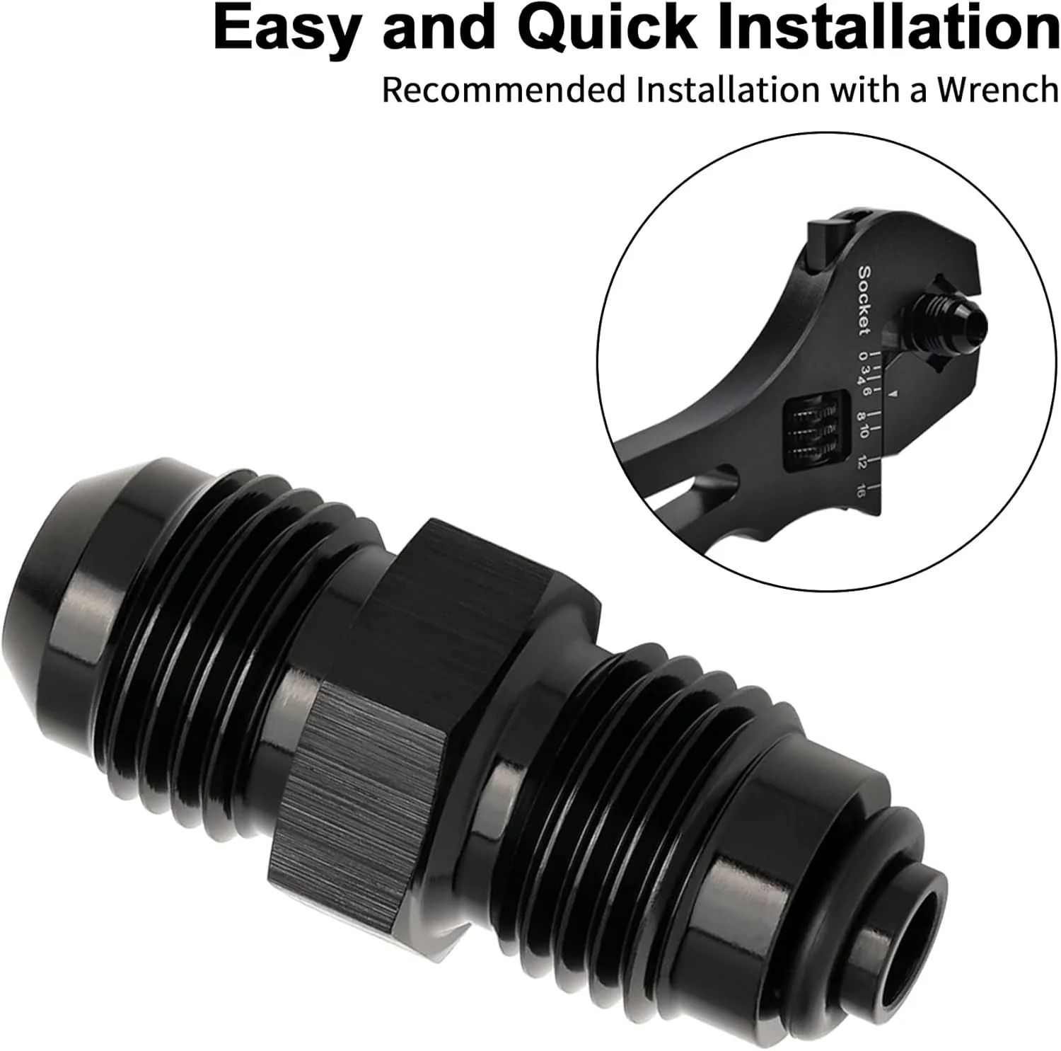 EVIL ENERGY AN Male Flare to Metric O Ring Seal Power Steering Adapter Fitting Aluminum - Image 9
