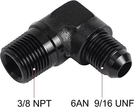 EVIL ENERGY AN to NPT Male 90 Degree Fitting Adapter Aluminum Black - Image 10