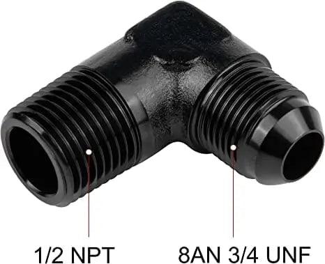 EVIL ENERGY AN to NPT Male 90 Degree Fitting Adapter Aluminum Black - Image 11