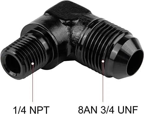 EVIL ENERGY AN to NPT Male 90 Degree Fitting Adapter Aluminum Black - Image 12