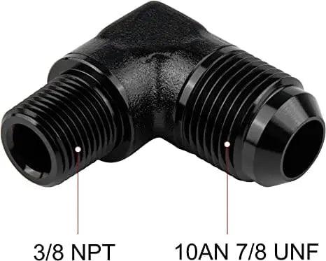 EVIL ENERGY AN to NPT Male 90 Degree Fitting Adapter Aluminum Black - Image 16