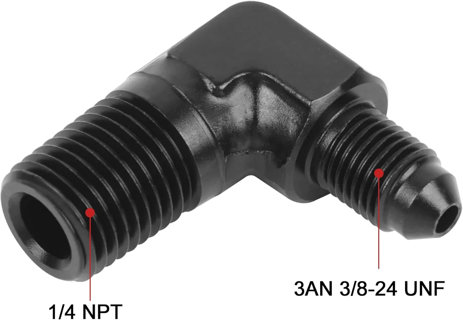 EVIL ENERGY AN to NPT Male 90 Degree Fitting Adapter Aluminum Black - Image 17