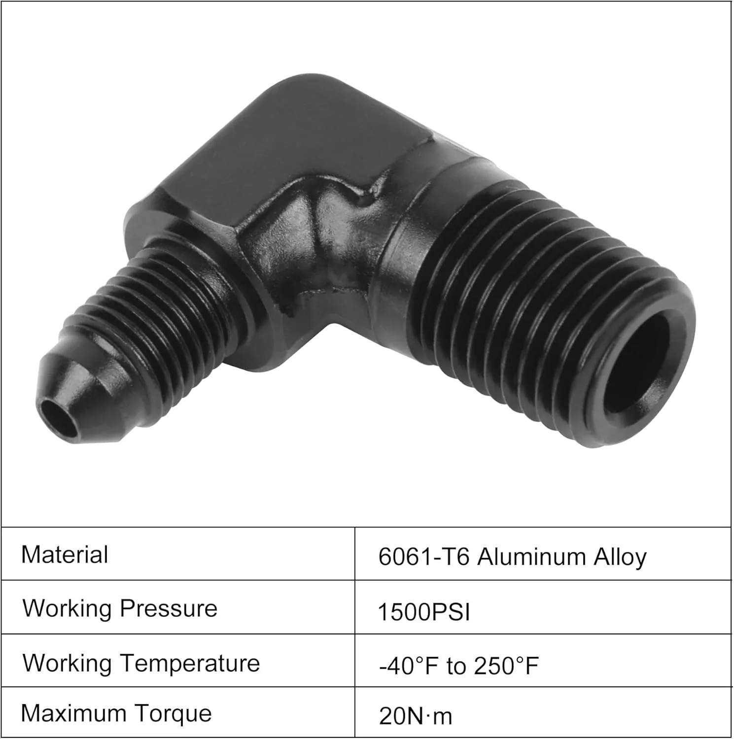 EVIL ENERGY AN to NPT Male 90 Degree Fitting Adapter Aluminum Black - Image 19