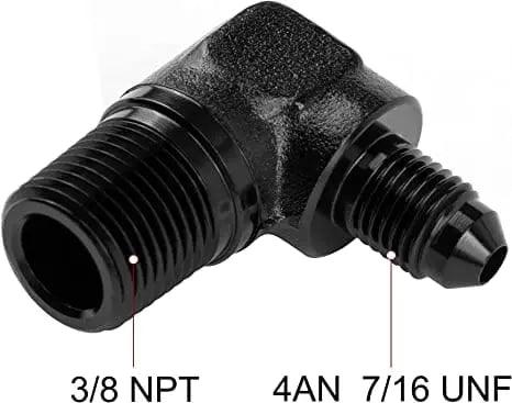 EVIL ENERGY AN to NPT Male 90 Degree Fitting Adapter Aluminum Black - Image 6