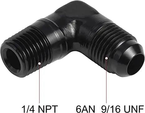 EVIL ENERGY AN to NPT Male 90 Degree Fitting Adapter Aluminum Black - Image 8