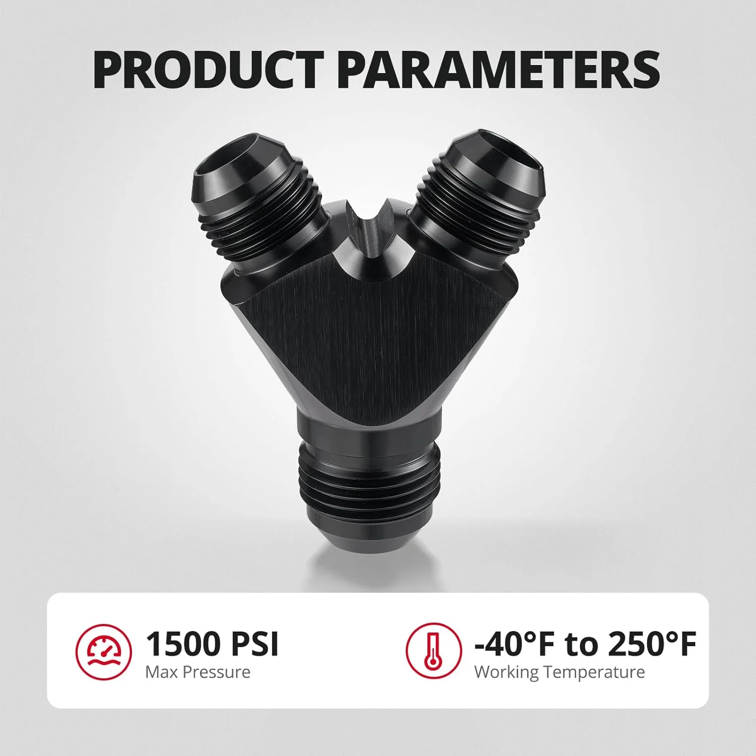 EVIL ENERGY AN to AN Y Block Flare Fitting Adapter 60 Degree Splitter 6061 T6 Aluminum Black - Image 10