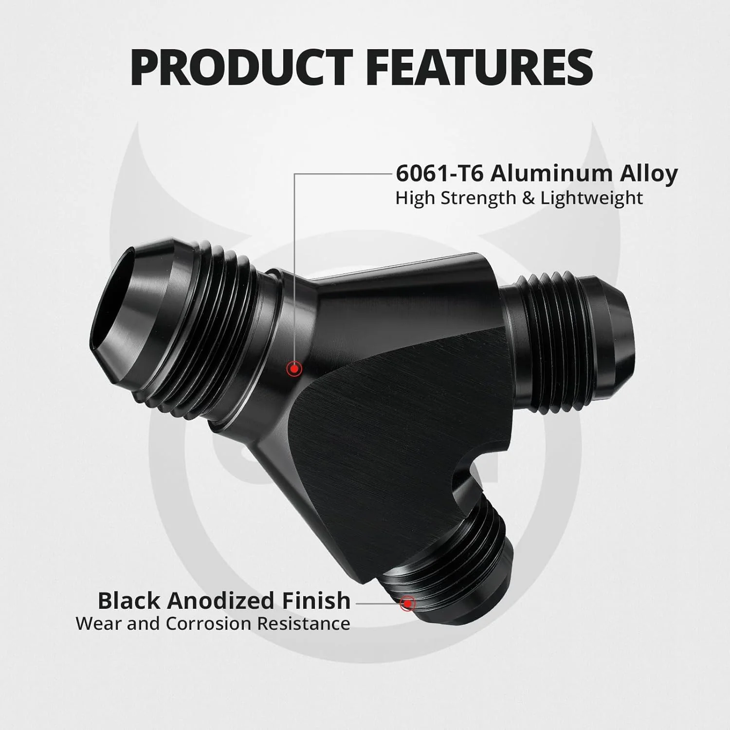 EVIL ENERGY AN to AN Y Block Flare Fitting Adapter 60 Degree Splitter 6061 T6 Aluminum Black - Image 11