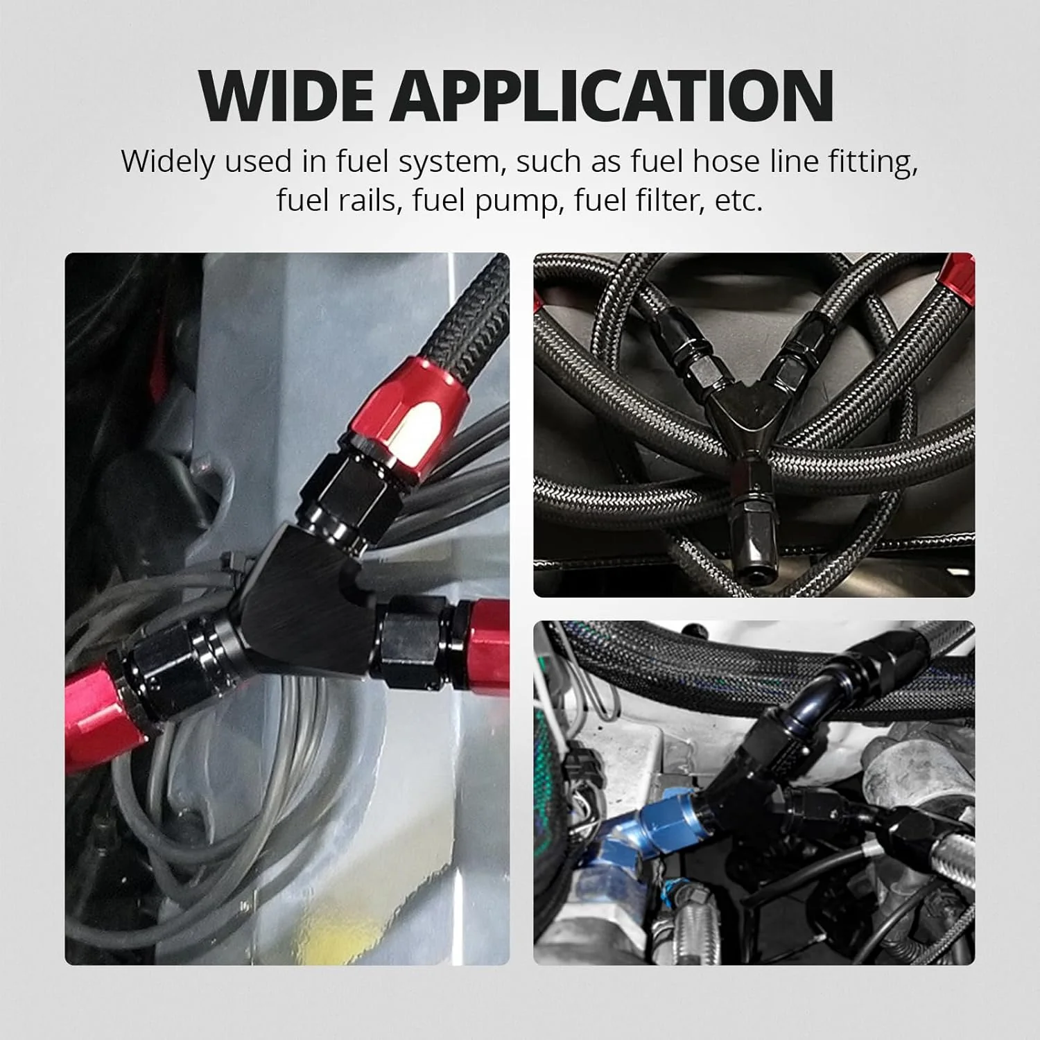 EVIL ENERGY AN to AN Y Block Flare Fitting Adapter 60 Degree Splitter 6061 T6 Aluminum Black - Image 12