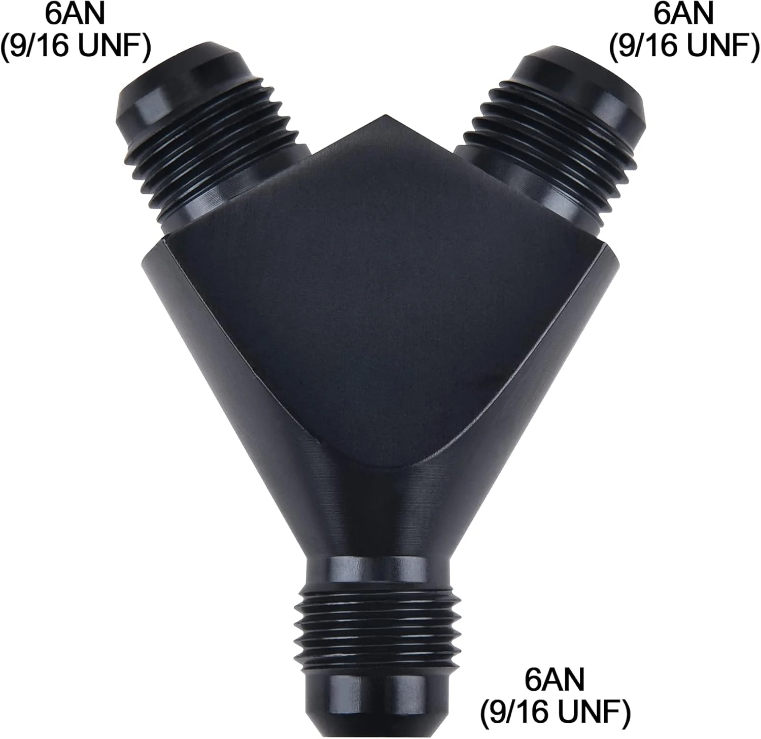 EVIL ENERGY AN to AN Y Block Flare Fitting Adapter 60 Degree Splitter 6061 T6 Aluminum Black - Image 3