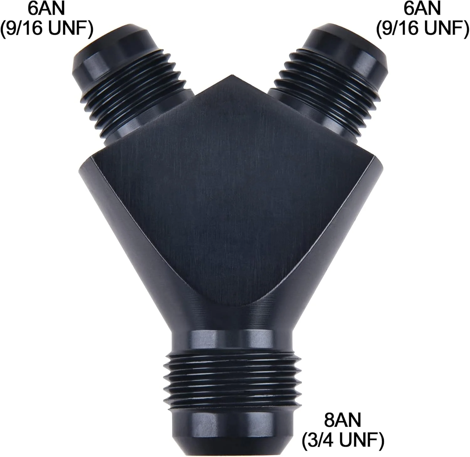 EVIL ENERGY AN to AN Y Block Flare Fitting Adapter 60 Degree Splitter 6061 T6 Aluminum Black - Image 7
