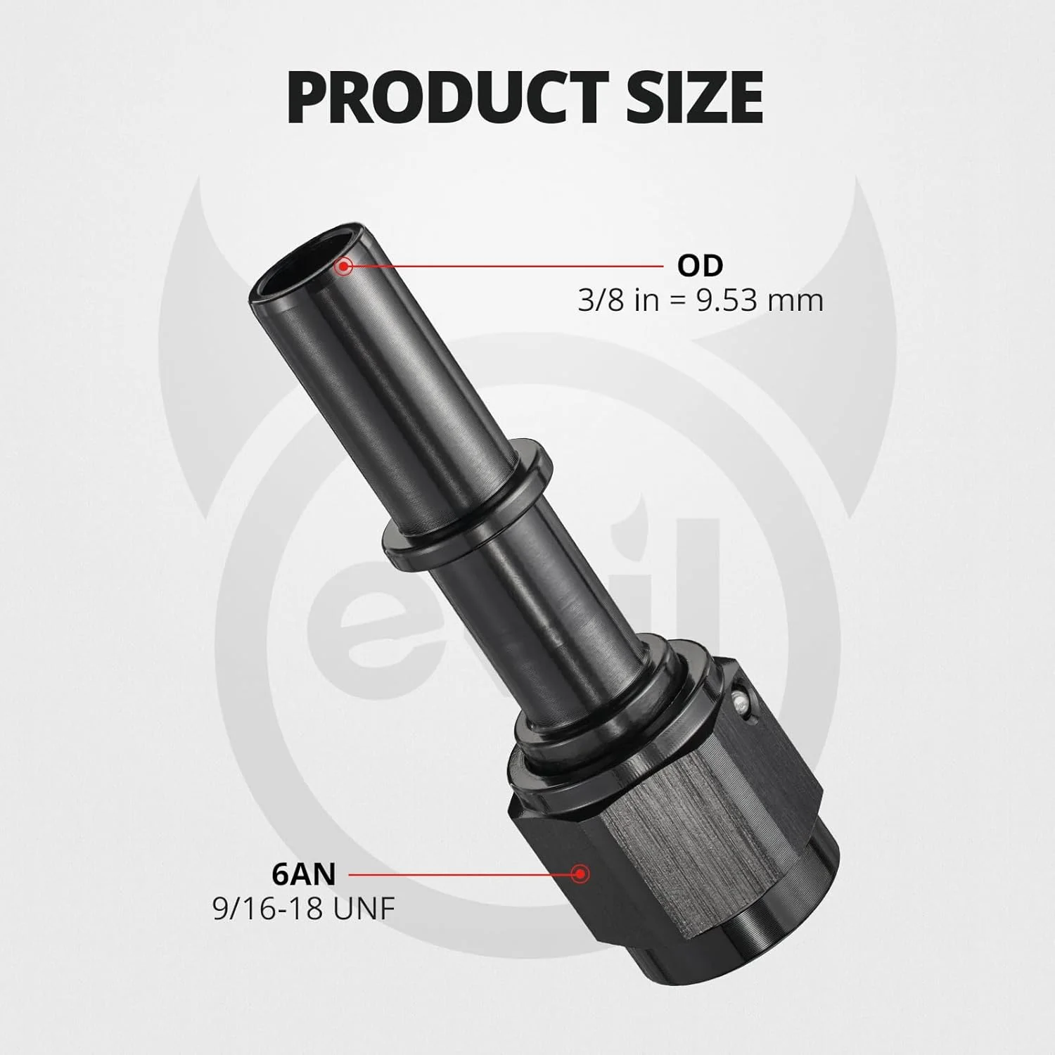 EVIL ENERGY 6/8AN Female to SAE Quick Disconnect EFI Ls Swap Fitting Adapter, Black Aluminum - Image 2