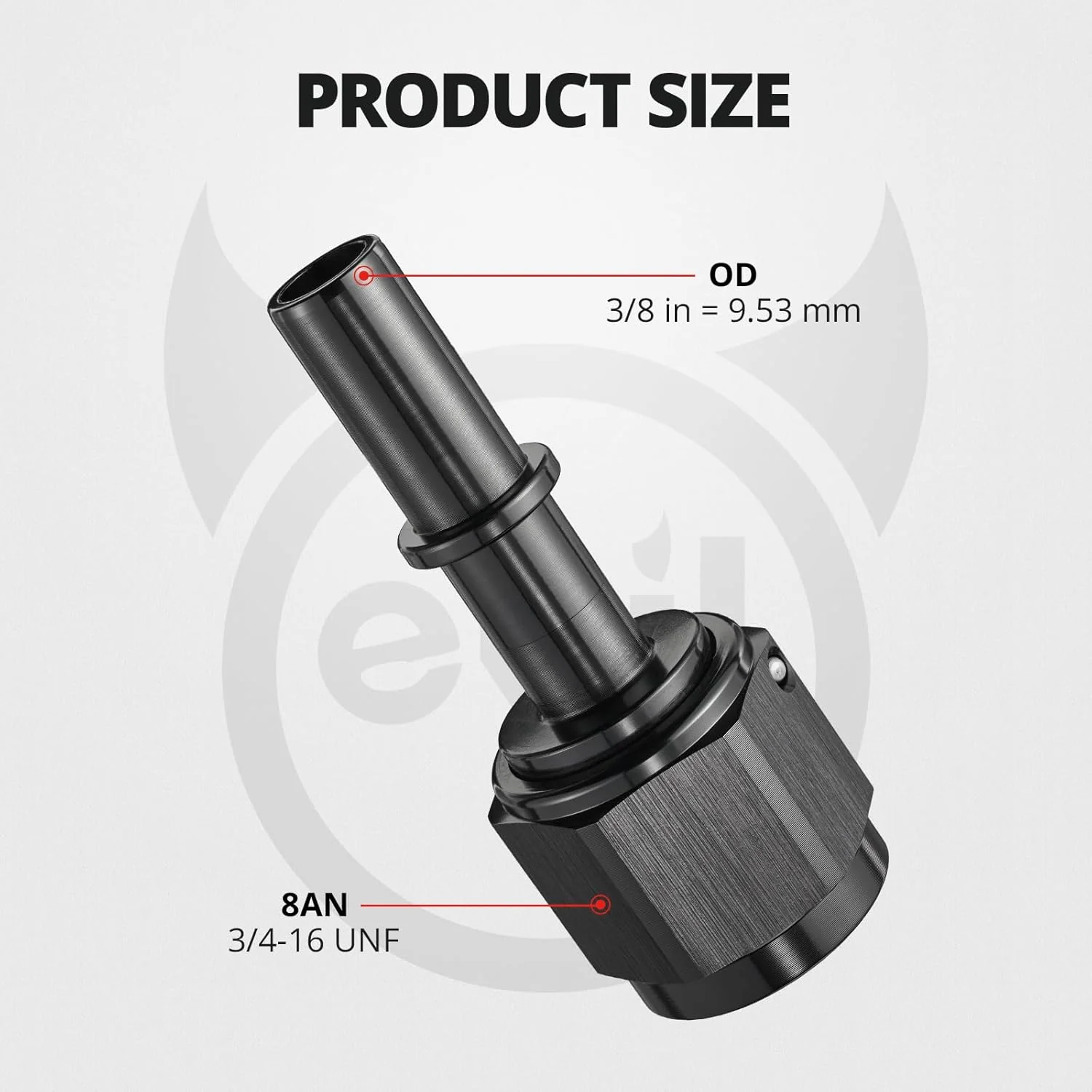 EVIL ENERGY 6/8AN Female to SAE Quick Disconnect EFI Ls Swap Fitting Adapter, Black Aluminum - Image 3