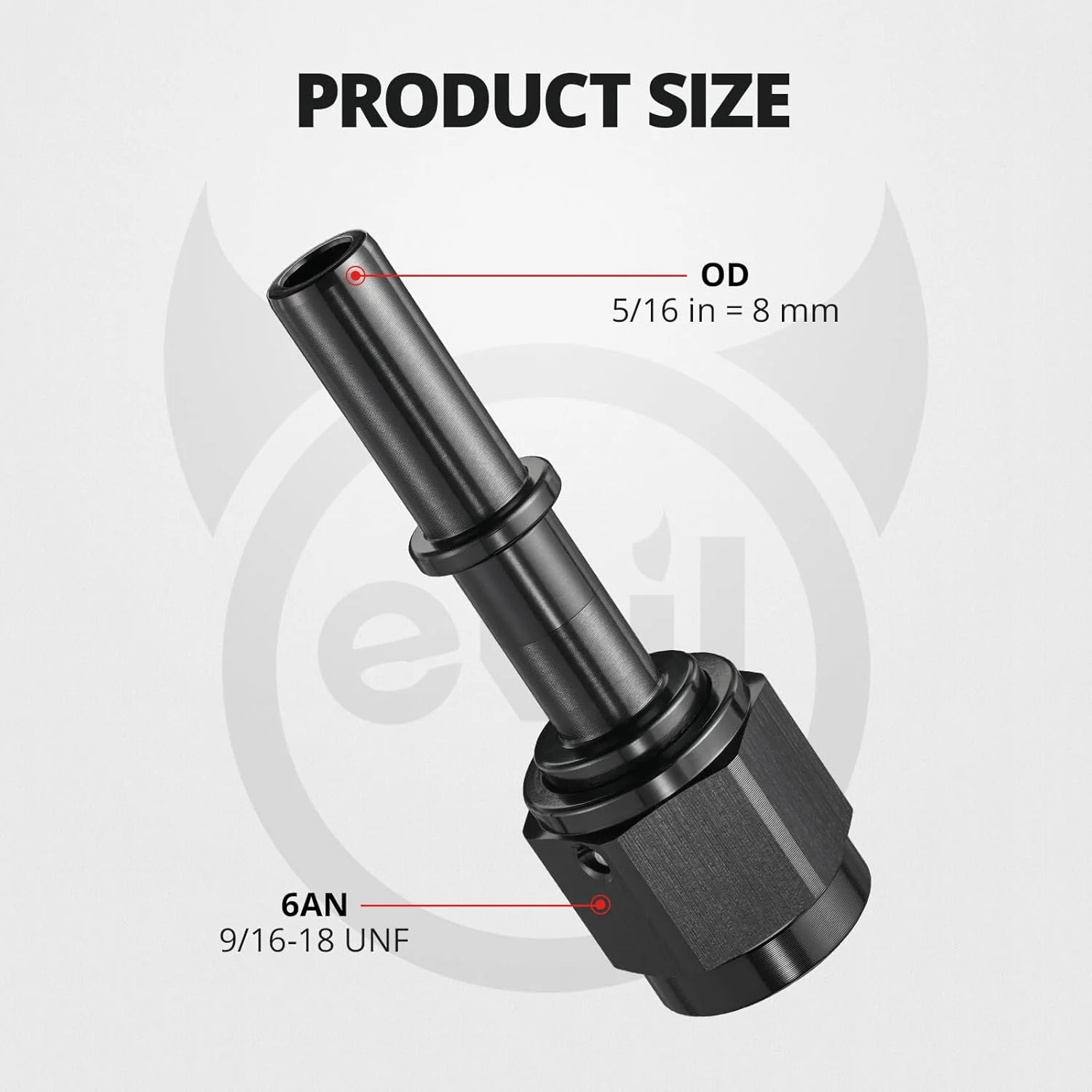 EVIL ENERGY 6/8AN Female to SAE Quick Disconnect EFI Ls Swap Fitting Adapter, Black Aluminum - Image 5