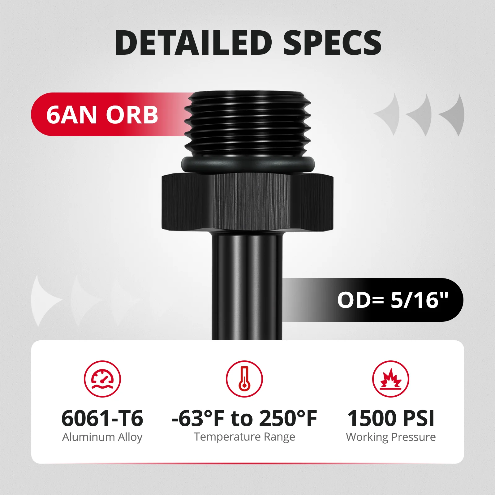 EVIL ENERGY AN6/8/10 ORB Male to 3/8-inch/1/2-inch/5/16-inch SAE Quick-Disconnect Male Push On EFI Fuel Rail Fitting Adapter Aluminum - Image 19