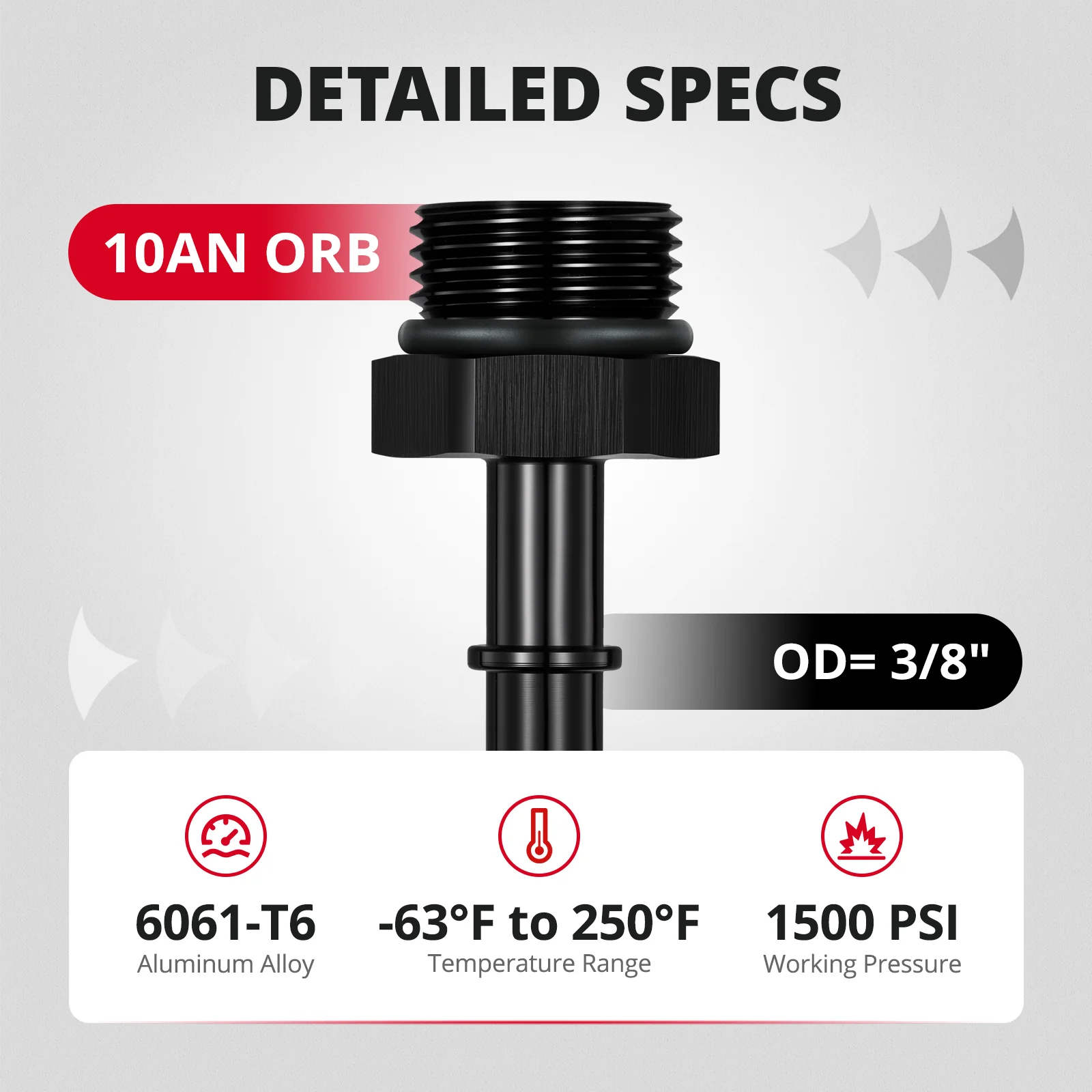 EVIL ENERGY AN6/8/10 ORB Male to 3/8-inch/1/2-inch/5/16-inch SAE Quick-Disconnect Male Push On EFI Fuel Rail Fitting Adapter Aluminum - Image 20