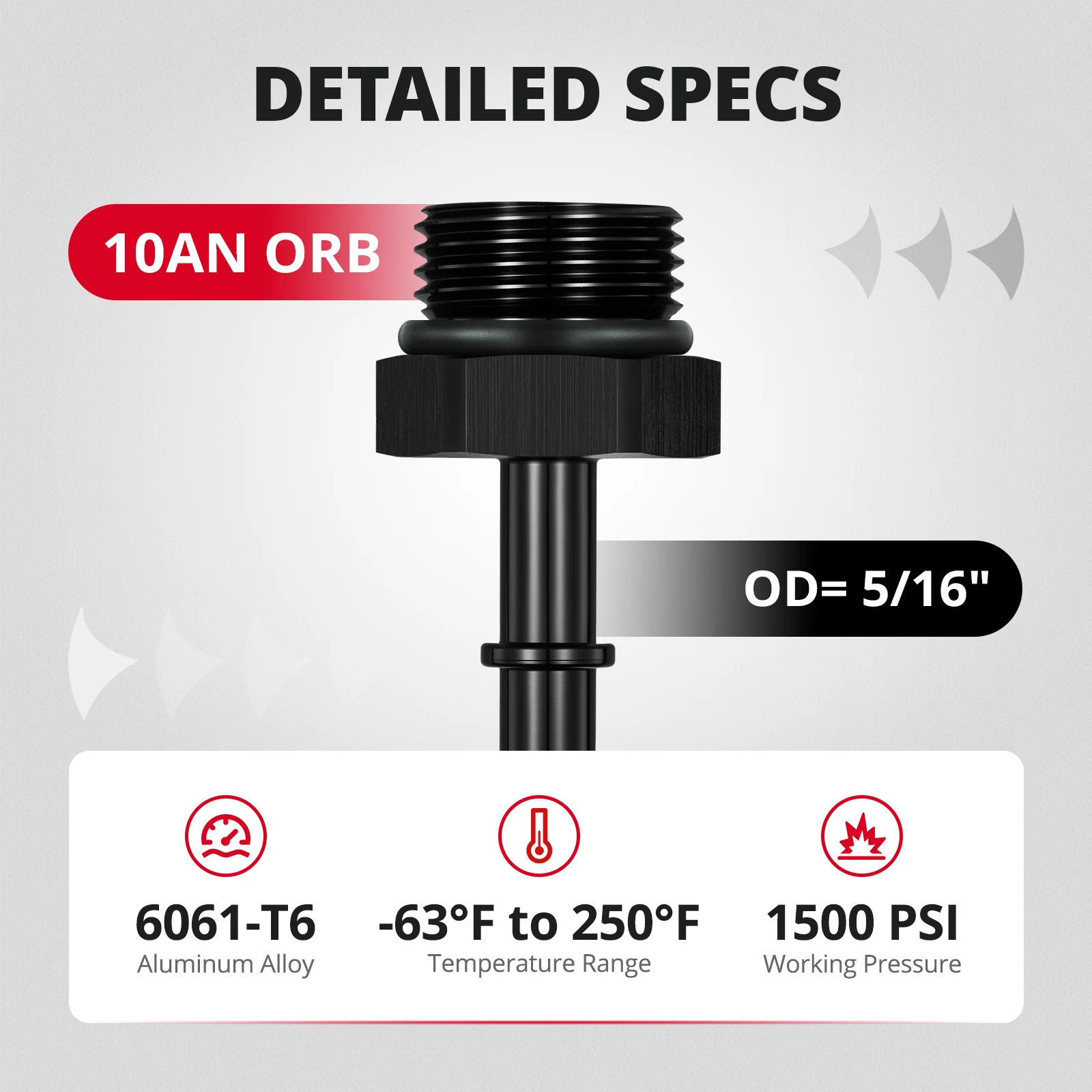 EVIL ENERGY AN6/8/10 ORB Male to 3/8-inch/1/2-inch/5/16-inch SAE Quick-Disconnect Male Push On EFI Fuel Rail Fitting Adapter Aluminum - Image 21