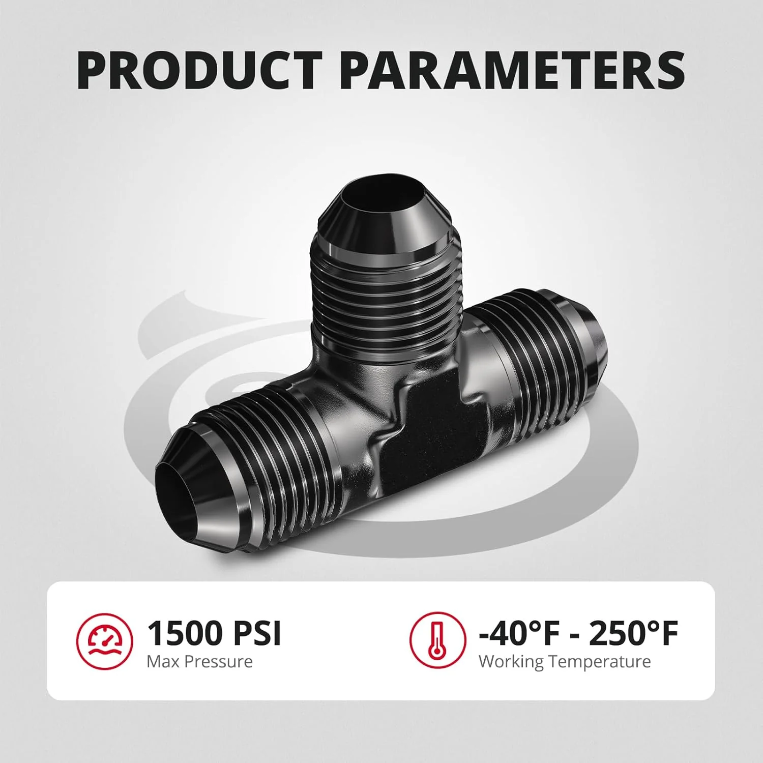 EVIL ENERGY 6/8/10AN Male Flare Tee T Fitting Adapter – Black Aluminum Union 2PCS - Image 6