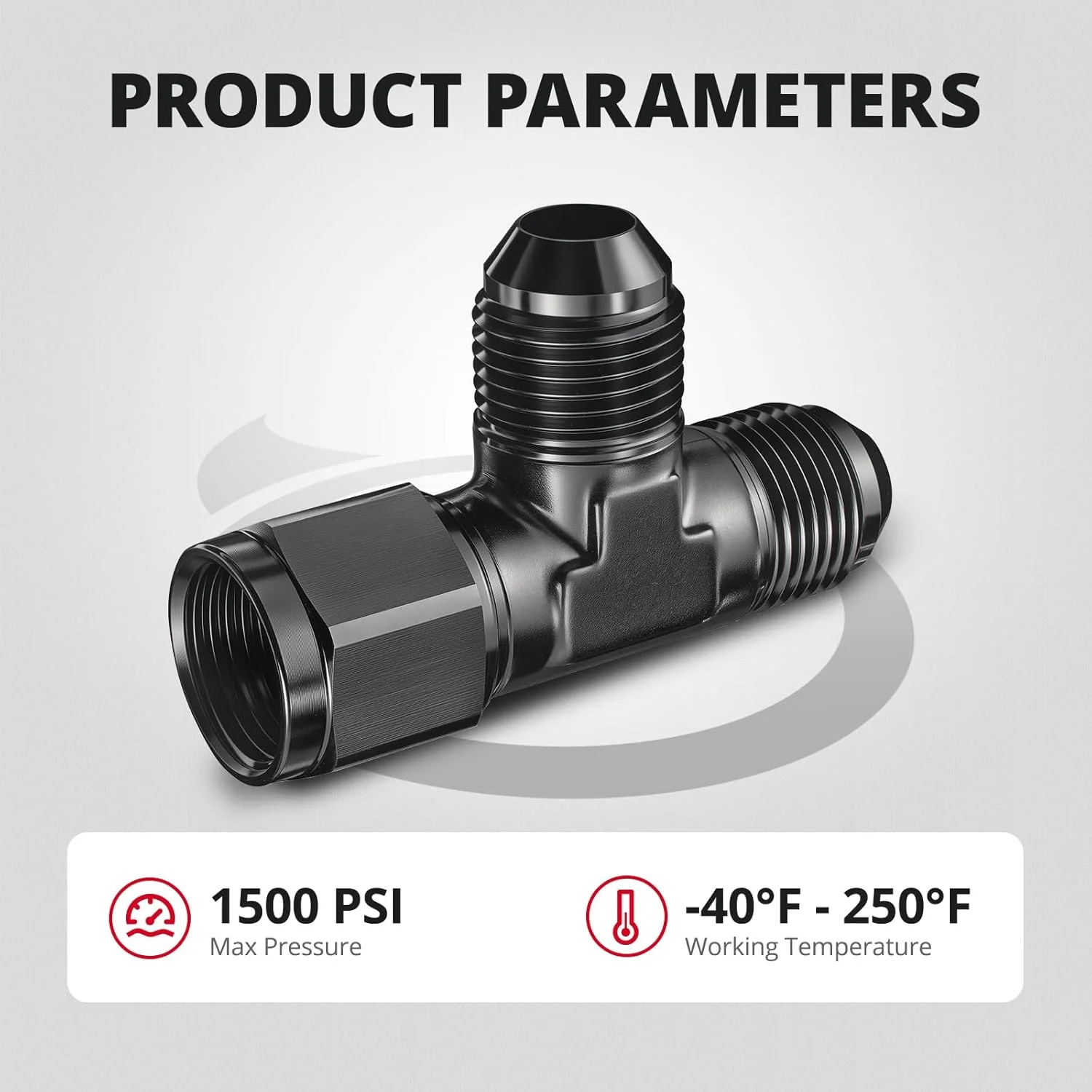 EVIL ENERGY AN8/AN10 Male Tee to AN Female Swivel on Run, Black Aluminum EFI Fuel Fitting Adapter 2PCS - Image 6