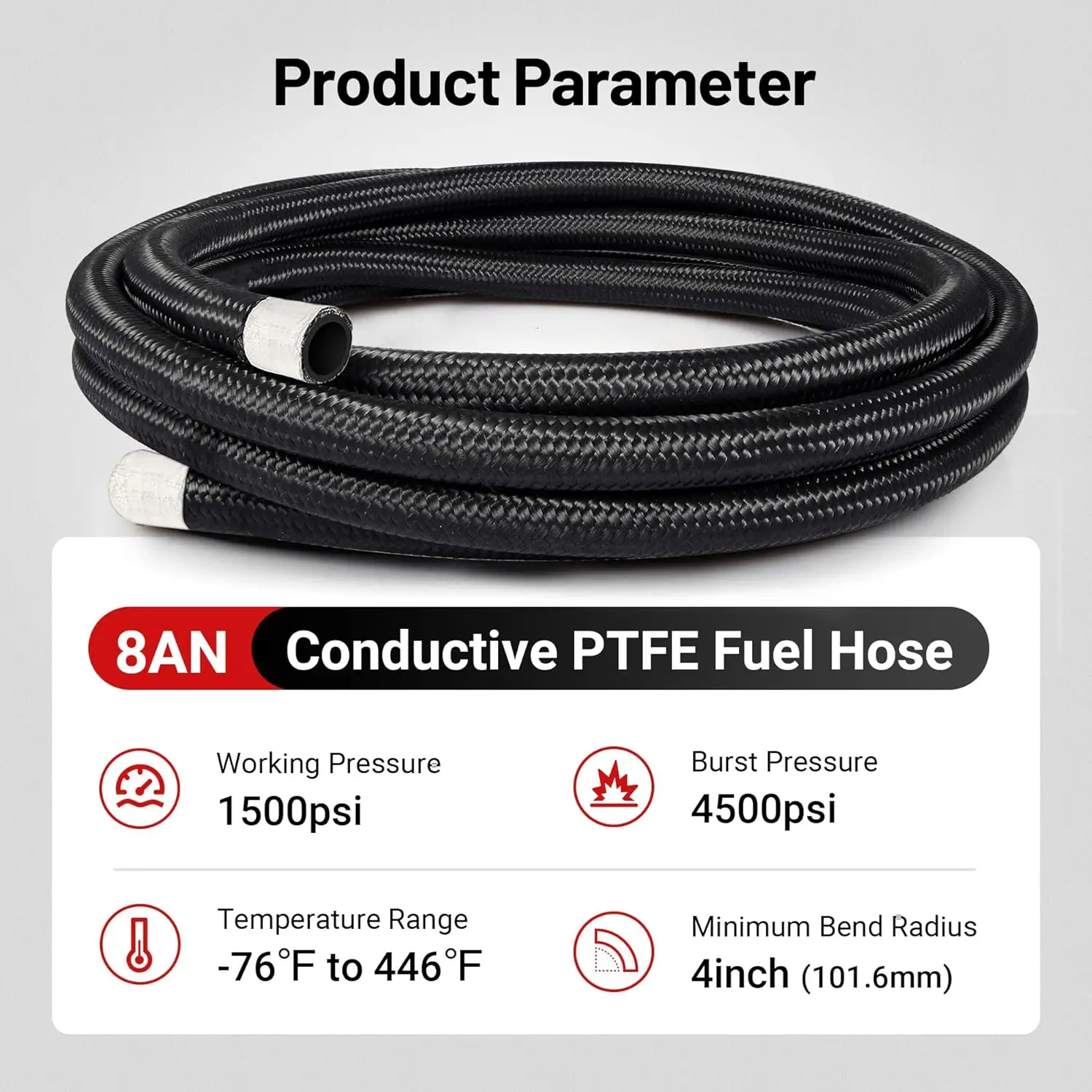EVIL ENERGY Antistatic 6/8/10AN PTFE Fuel Hose Line | 10/20FT E85 Compatible Braided Fuel Line - Image 10