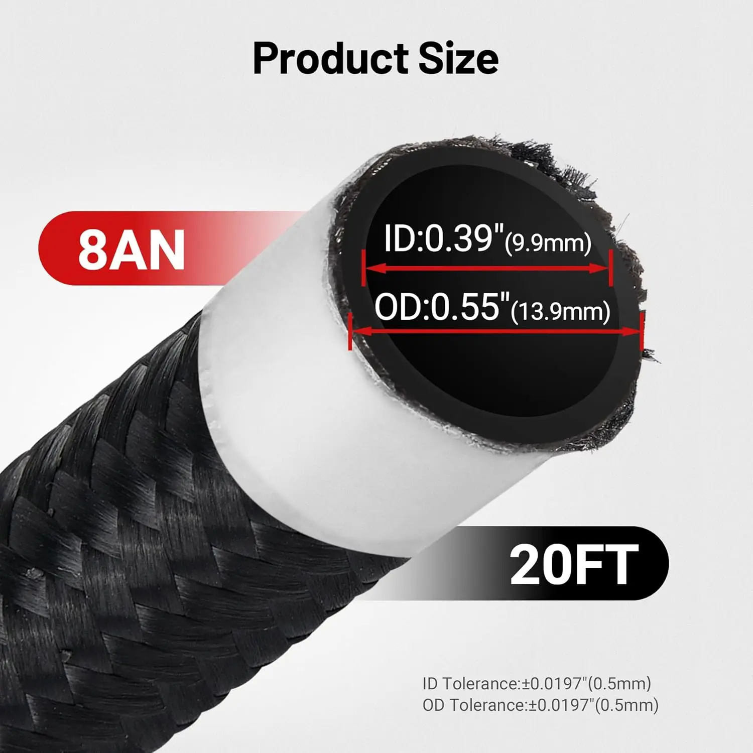 EVIL ENERGY Antistatic 6/8/10AN PTFE Fuel Hose Line | 10/20FT E85 Compatible Braided Fuel Line Hose kit Black - Image 10