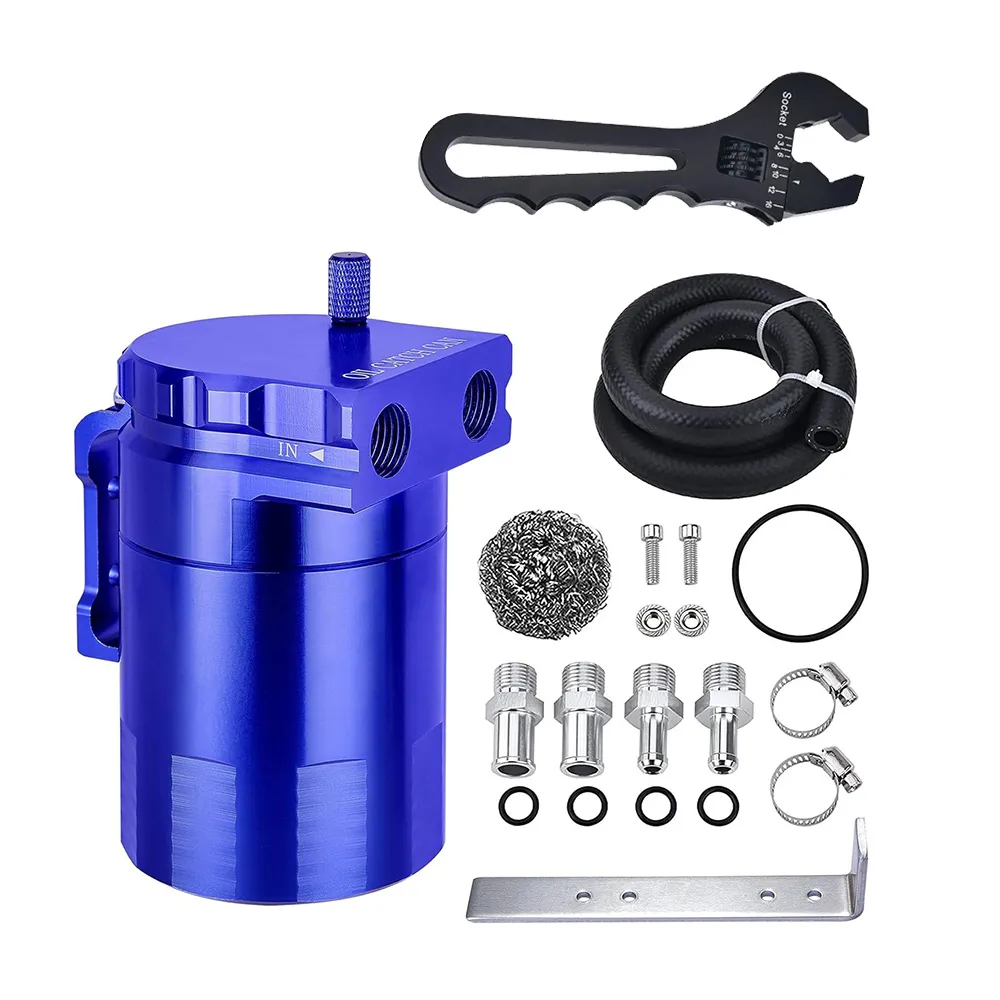 EVIL ENERGY Baffled Oil Catch Can Oil Separator Catch Can 300ml Universal Aluminum Black - Image 8