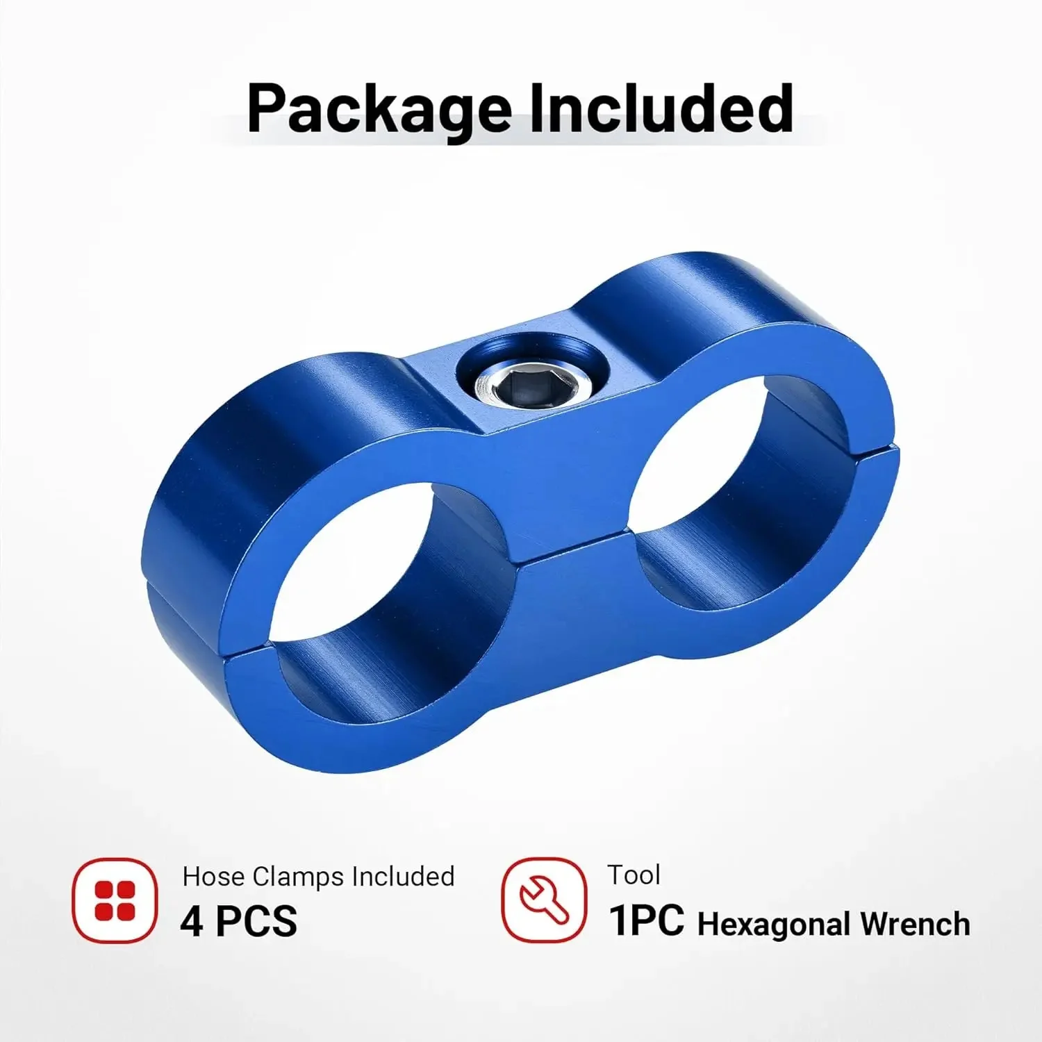 EVIL ENERGY 4/6/8/10AN Hose Separator Clamp, Fuel Line Mounting Clamp Aluminum 4PCS Blue - Image 11