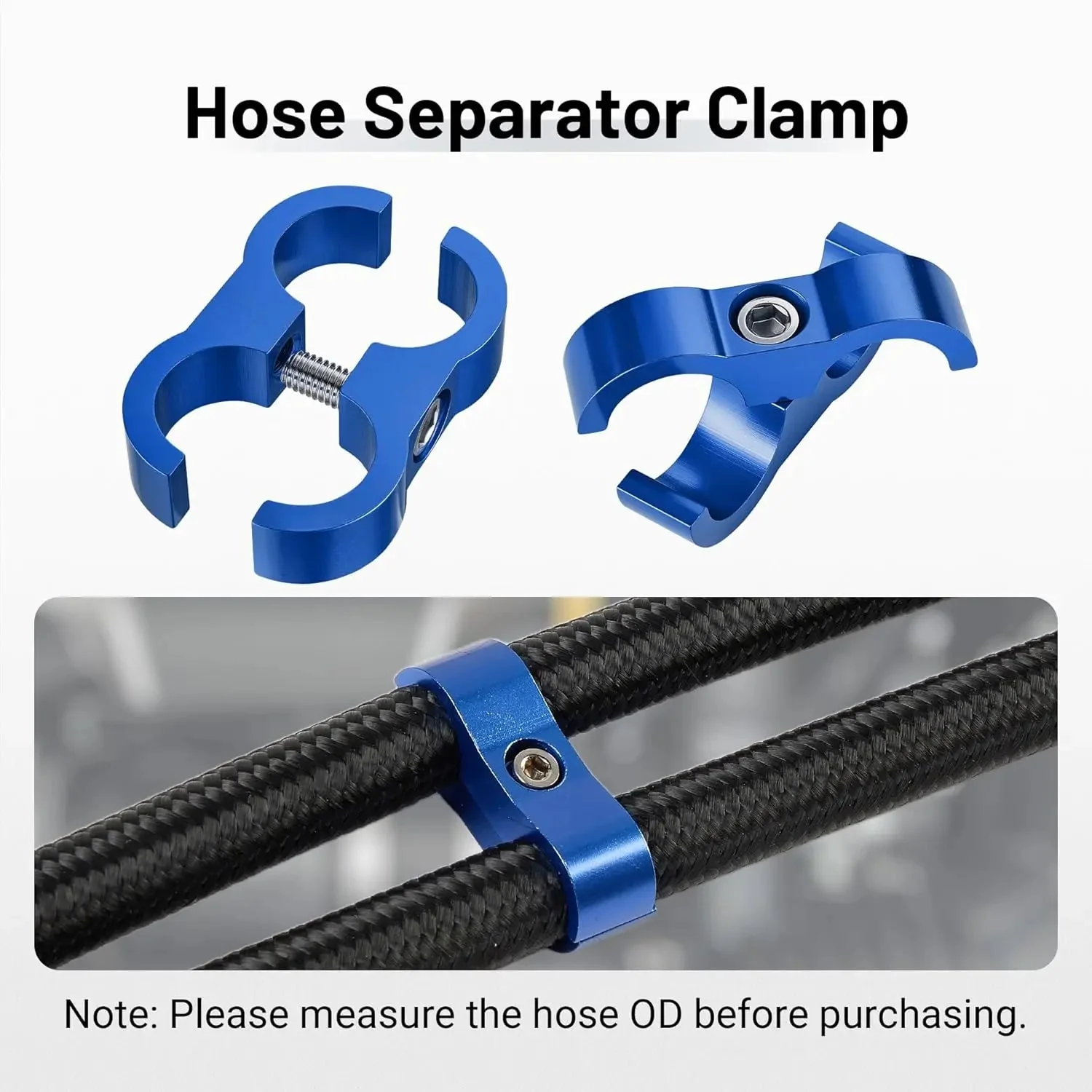 EVIL ENERGY 4/6/8/10AN Hose Separator Clamp, Fuel Line Mounting Clamp Aluminum 4PCS Blue - Image 13