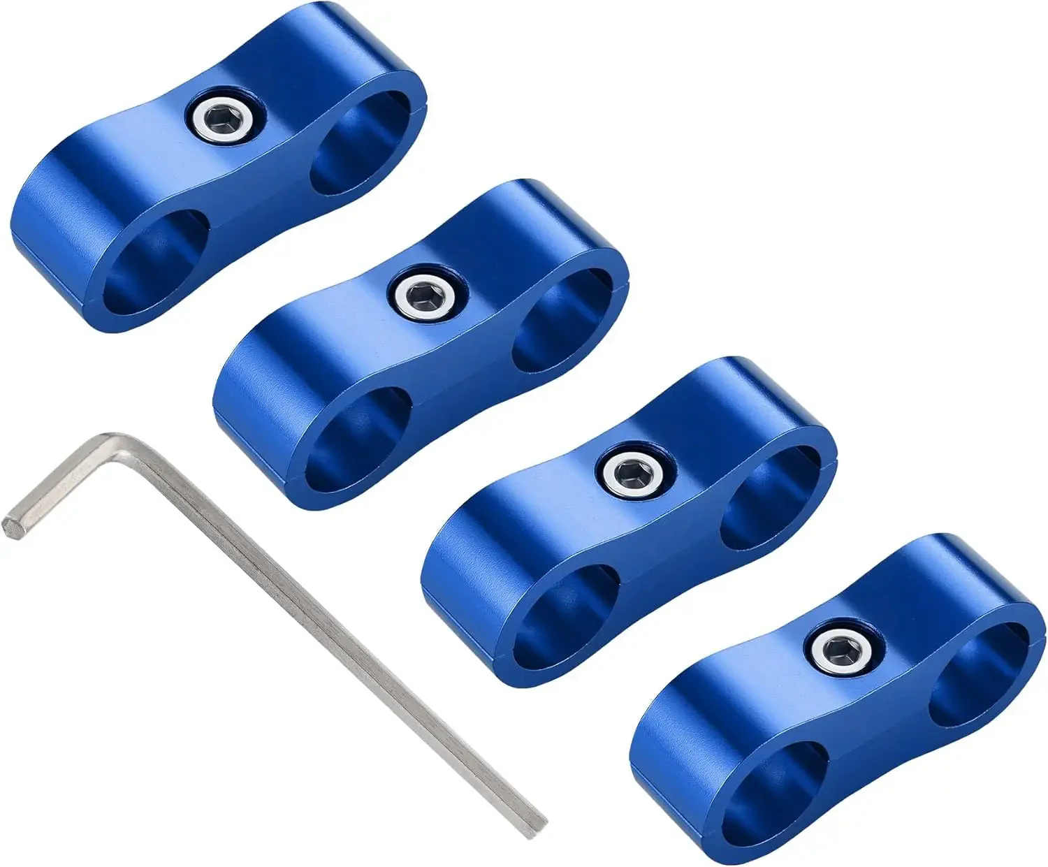 EVIL ENERGY 4/6/8/10AN Hose Separator Clamp, Fuel Line Mounting Clamp Aluminum 4PCS Blue - Image 16