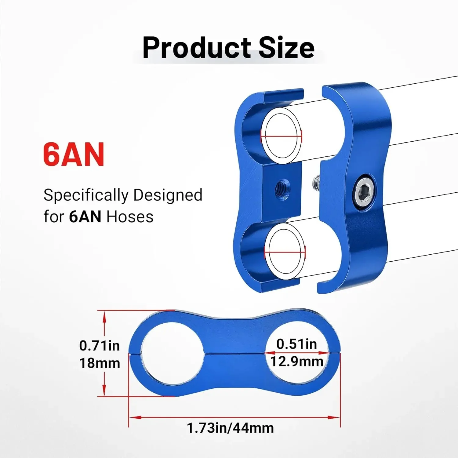 EVIL ENERGY 4/6/8/10AN Hose Separator Clamp, Fuel Line Mounting Clamp Aluminum 4PCS Blue - Image 17
