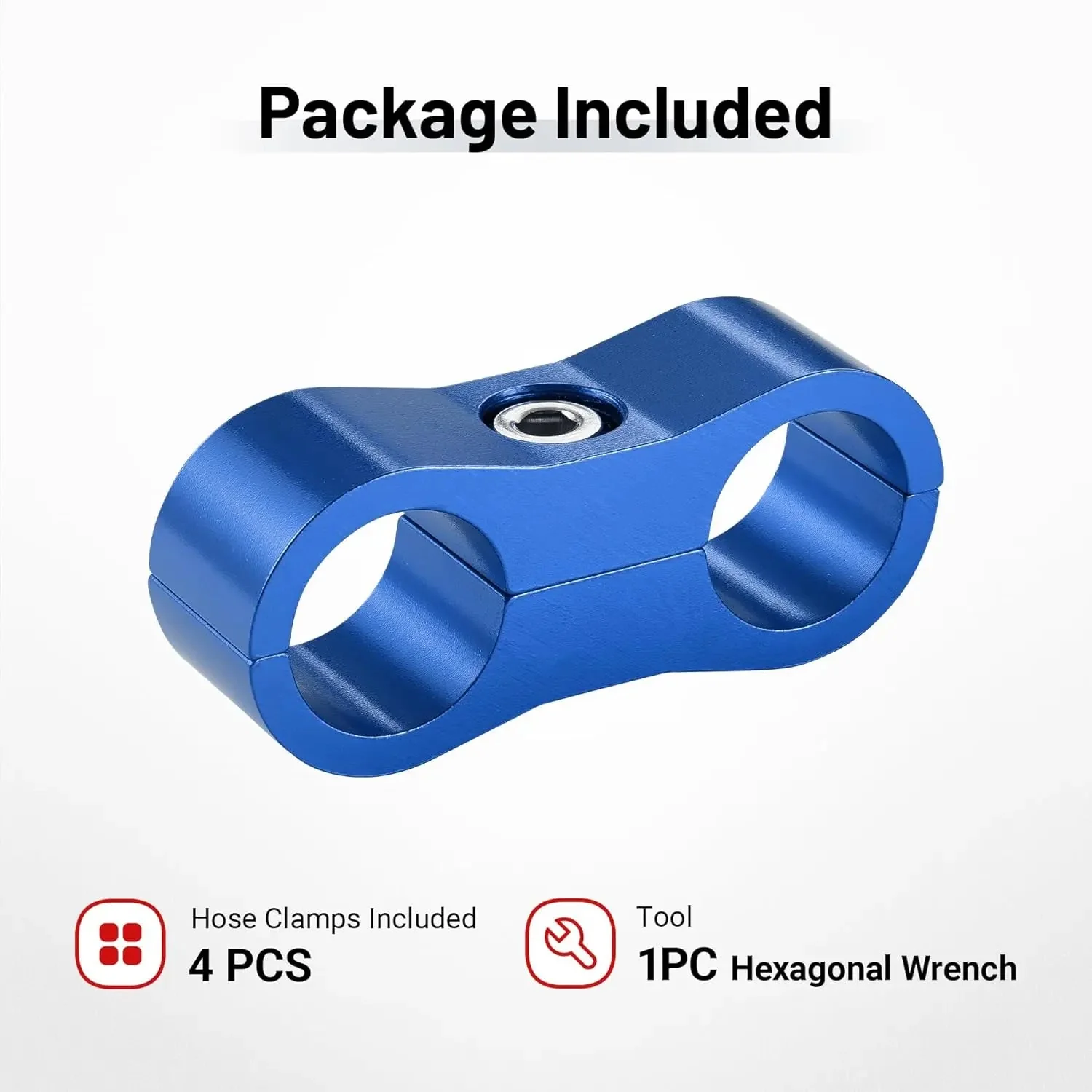 EVIL ENERGY 4/6/8/10AN Hose Separator Clamp, Fuel Line Mounting Clamp Aluminum 4PCS Blue - Image 18