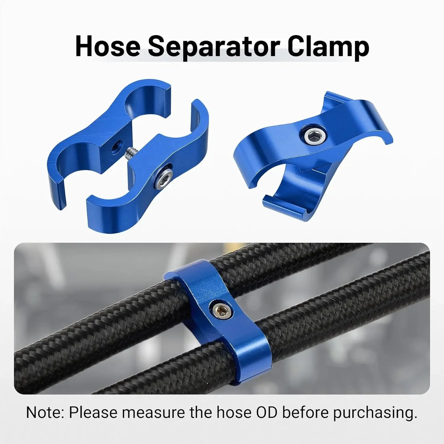 EVIL ENERGY 4/6/8/10AN Hose Separator Clamp, Fuel Line Mounting Clamp Aluminum 4PCS Blue - Image 20