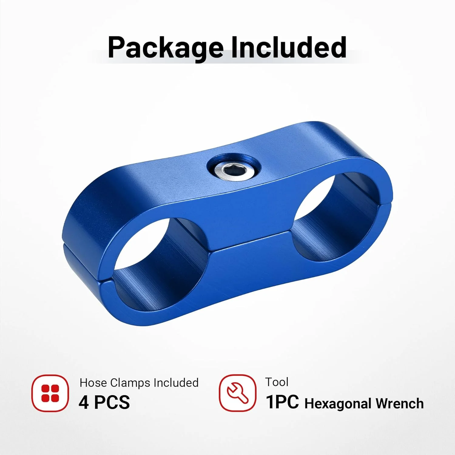 EVIL ENERGY 4/6/8/10AN Hose Separator Clamp, Fuel Line Mounting Clamp Aluminum 4PCS Blue - Image 25