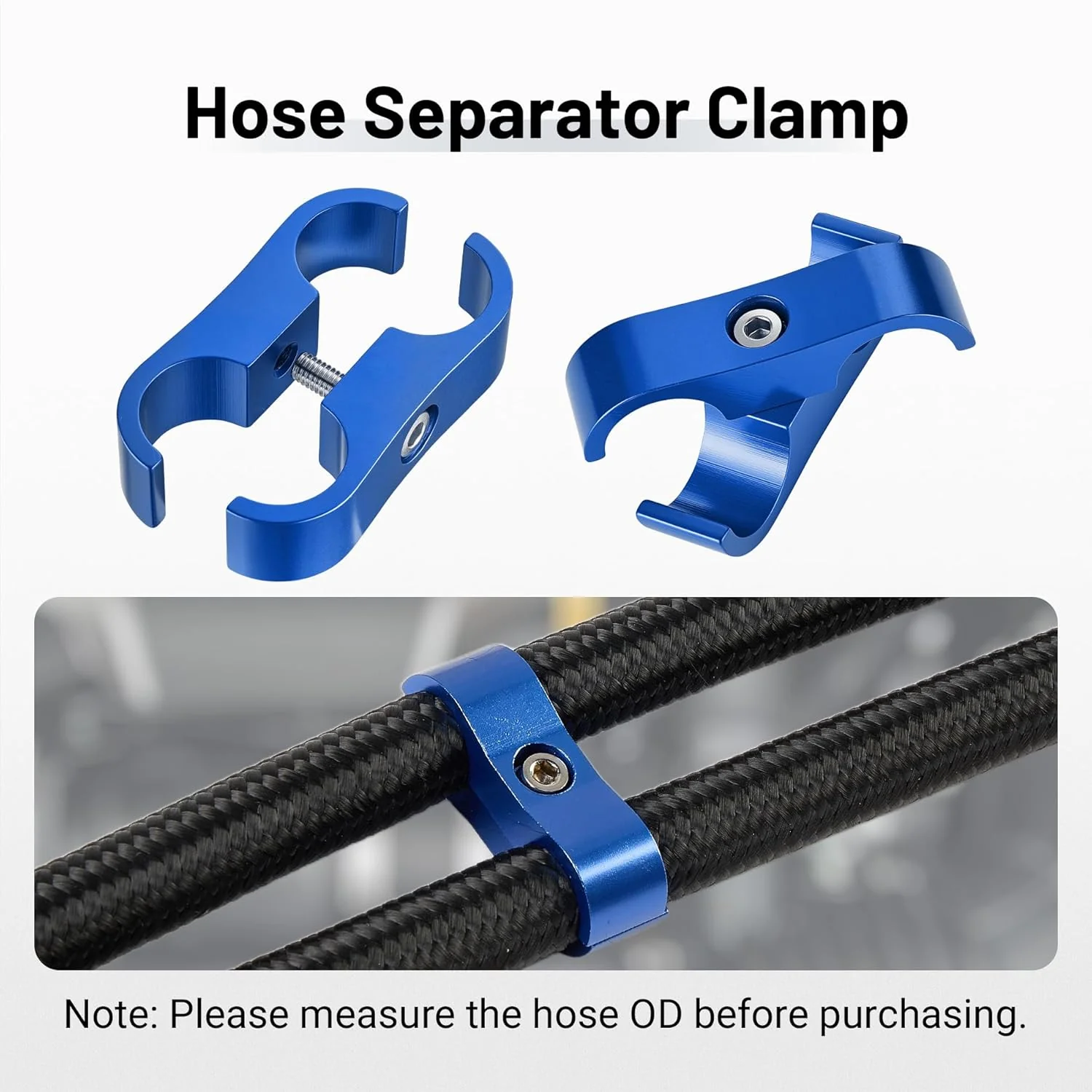 EVIL ENERGY 4/6/8/10AN Hose Separator Clamp, Fuel Line Mounting Clamp Aluminum 4PCS Blue - Image 27