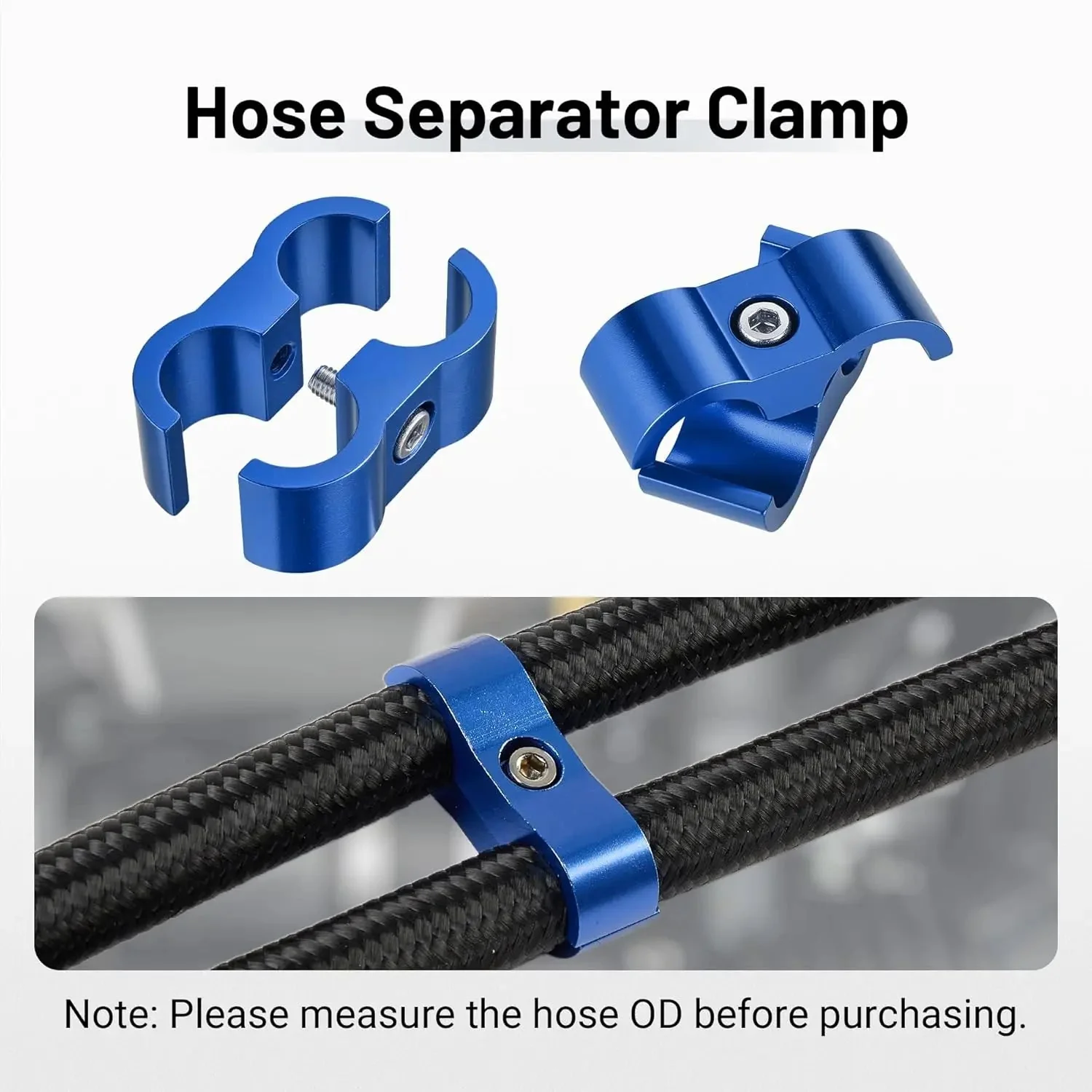 EVIL ENERGY 4/6/8/10AN Hose Separator Clamp, Fuel Line Mounting Clamp Aluminum 4PCS Blue - Image 6
