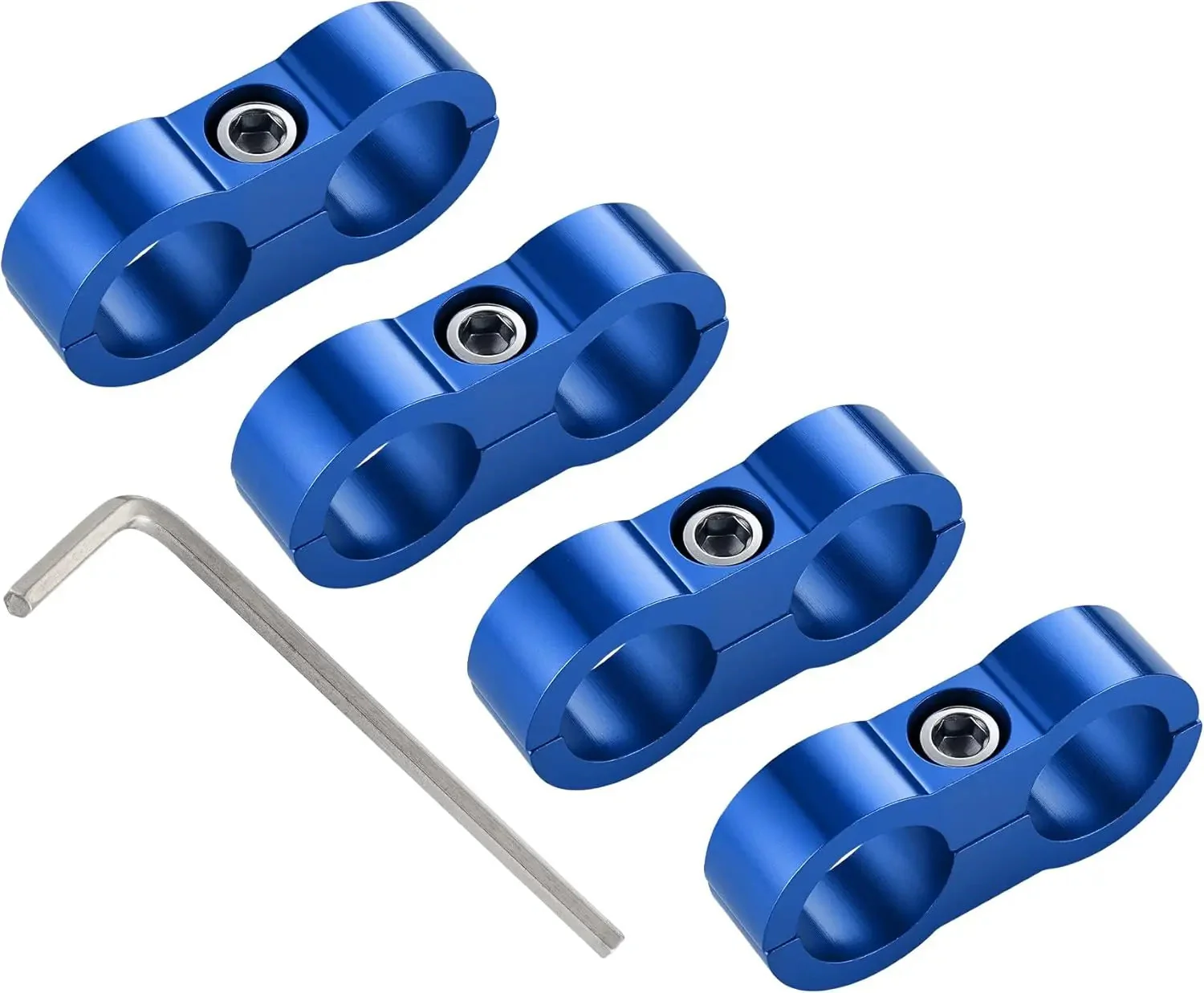 EVIL ENERGY 4/6/8/10AN Hose Separator Clamp, Fuel Line Mounting Clamp Aluminum 4PCS Blue - Image 9