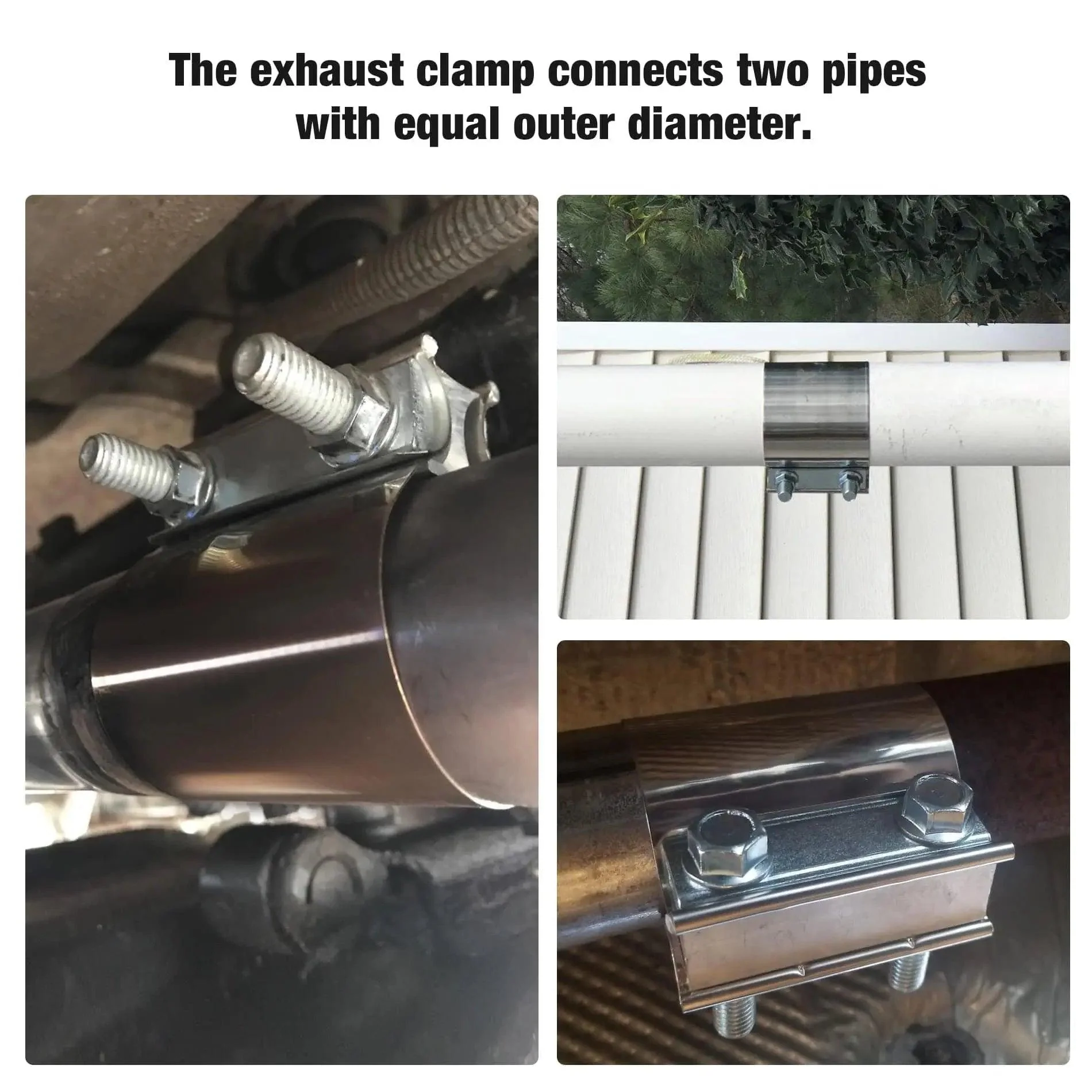 EVIL ENERGY Exhaust Clamp Butt Joint Band Clamp Sleeve Coupler Stainless Steel (1.75-5.0 Inch ) - Image 15