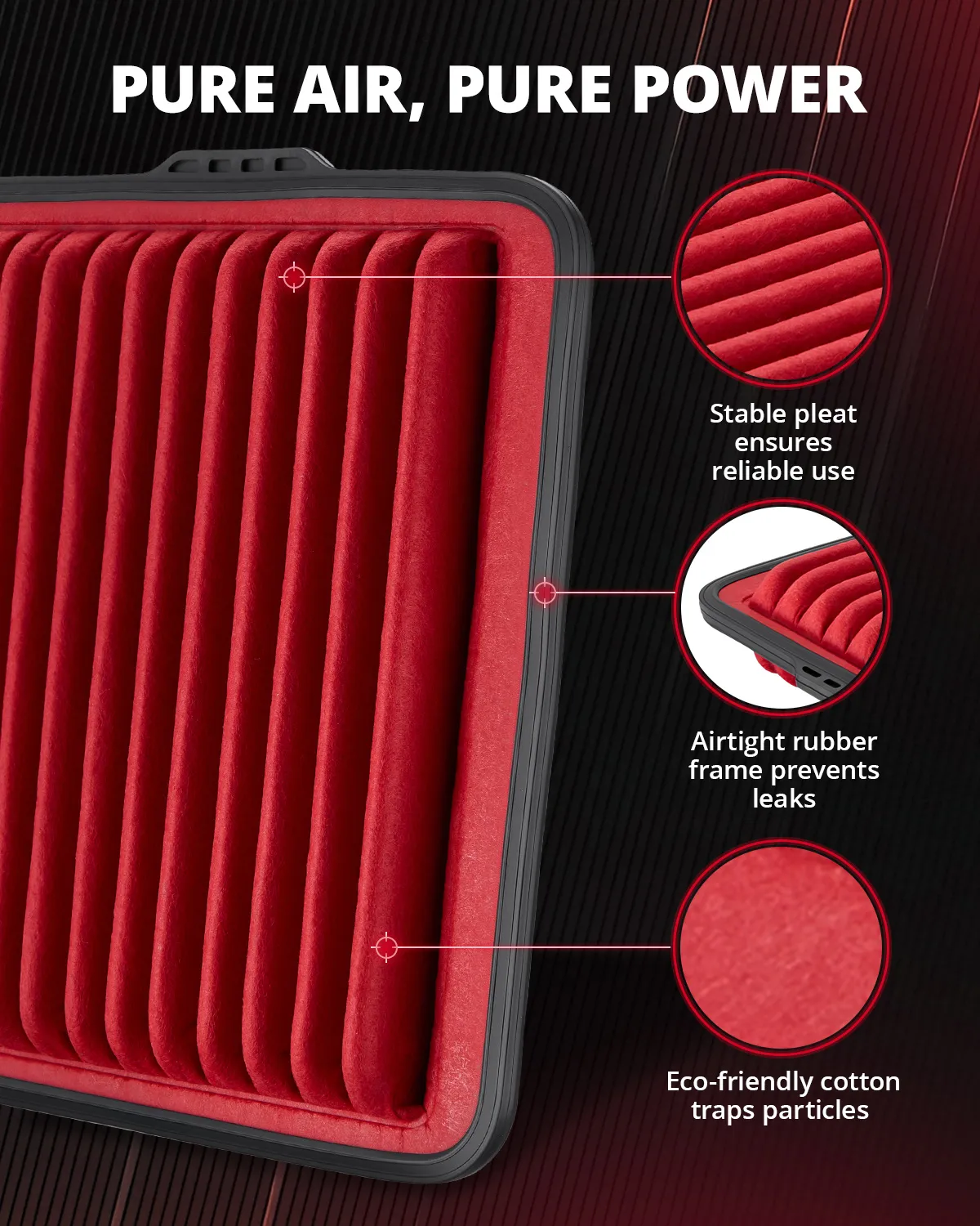 EVIL ENERGY Engine Air Filter, Compatible with Chevrolet 2008-2012 Colorado, Hummer 2007-2025 H3/H3T, GMC 2008-2012 Canyon, Replace 5573WS - Image 6